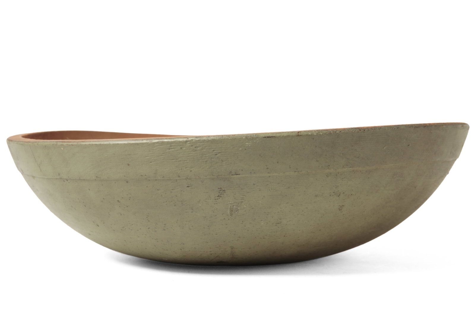 LARGE PAINTED TREENWARE BOWL. - 4
