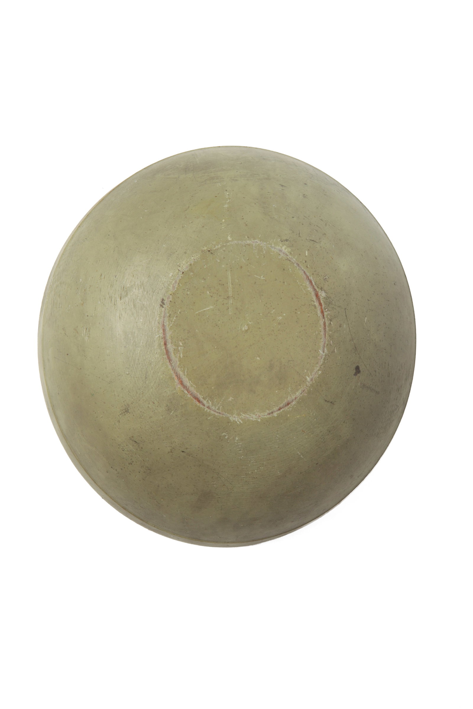 LARGE PAINTED TREENWARE BOWL. - 6