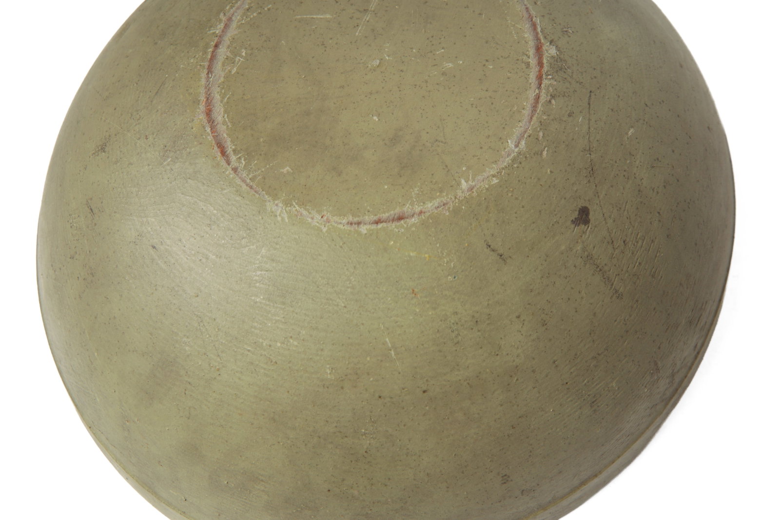 LARGE PAINTED TREENWARE BOWL. - 7
