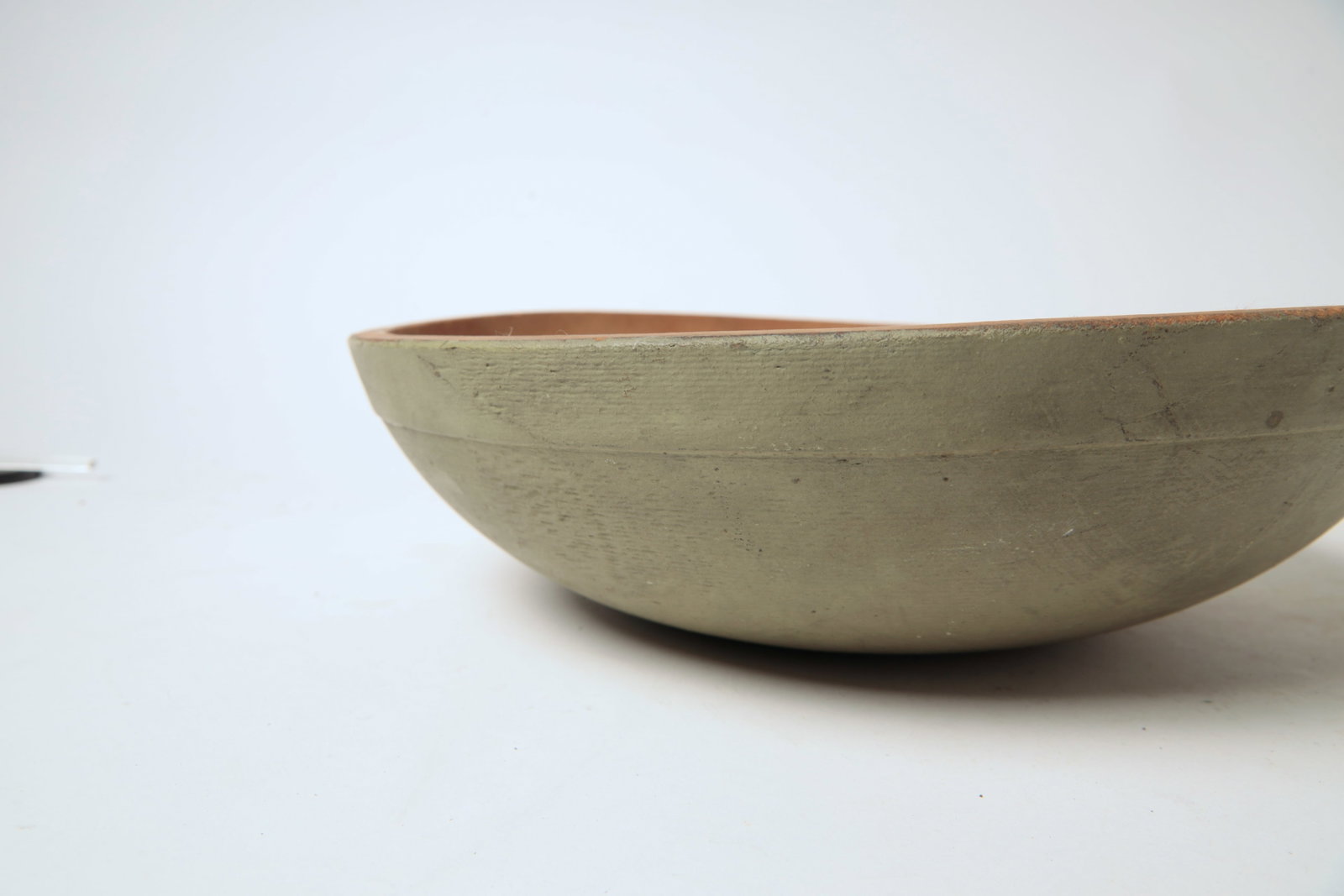 LARGE PAINTED TREENWARE BOWL. - 8