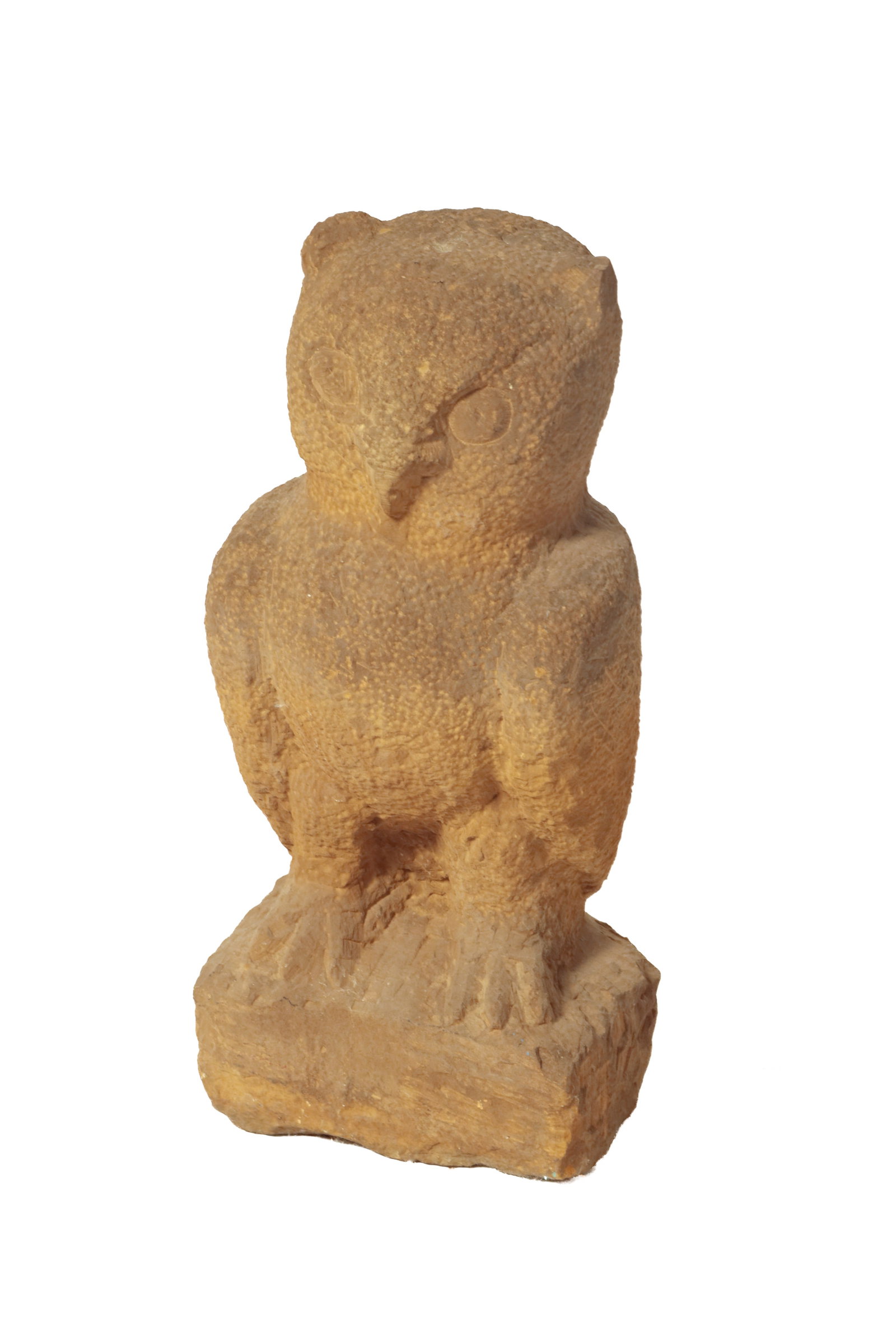 ERNEST "POPEYE" REED (OHIO, 1919-1985) FOLK ART CARVED STONE OWL SCULPTURE. (1 of 14)