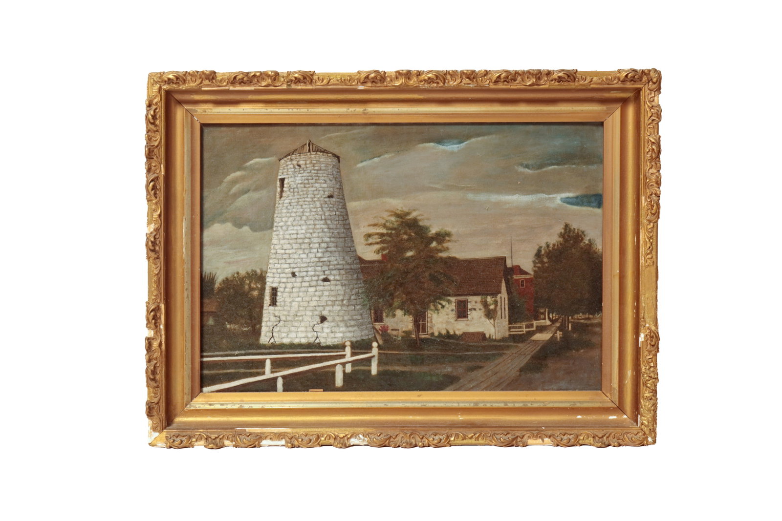 OIL ON CANVAS OF OLD PORT CLINTON, OHIO LIGHTHOUSE. (1 of 4)