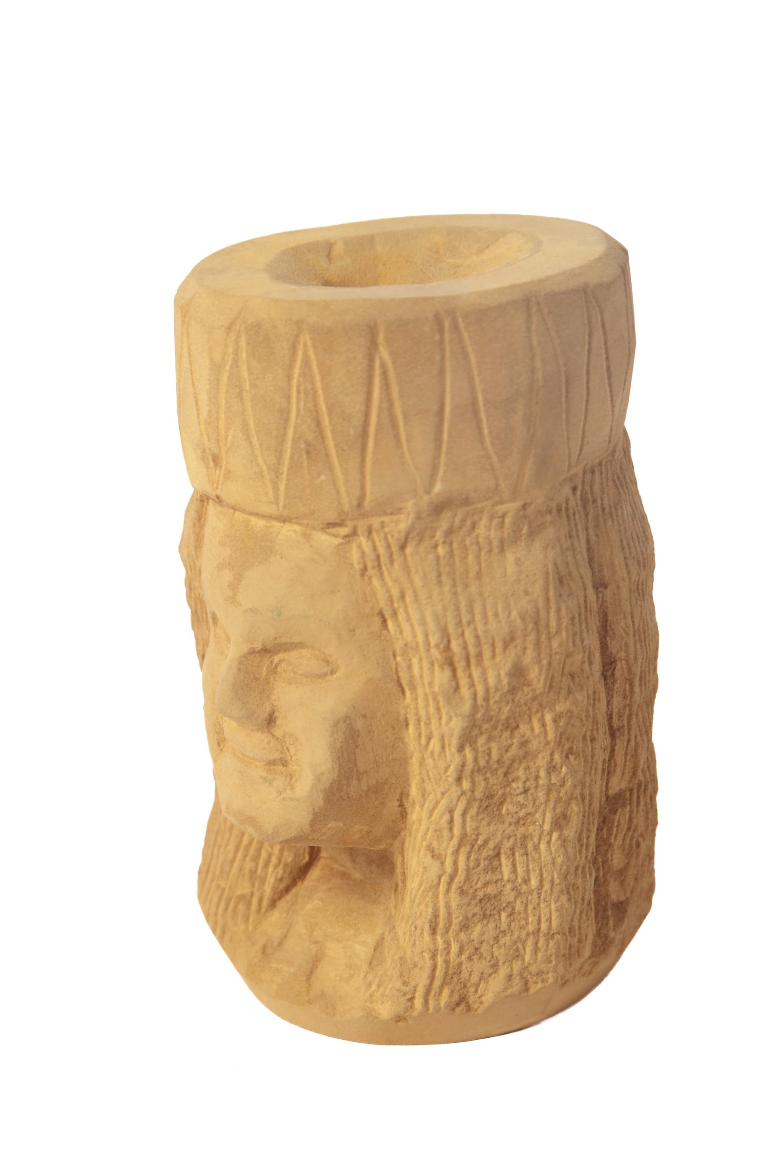 ERNEST "POPEYE" REED (OHIO, 1919-1985) FOLK ART CARVED STONE DIMINUTIVE DOUBLE-SIDED SCULPTURE. (1 of 9)