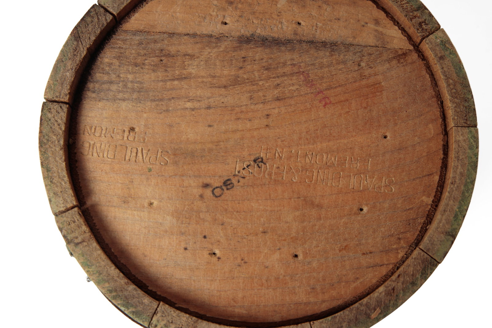 FIVE STAVE-CONSTRUCTED PAILS IN ORIGINAL PAINT. - 16