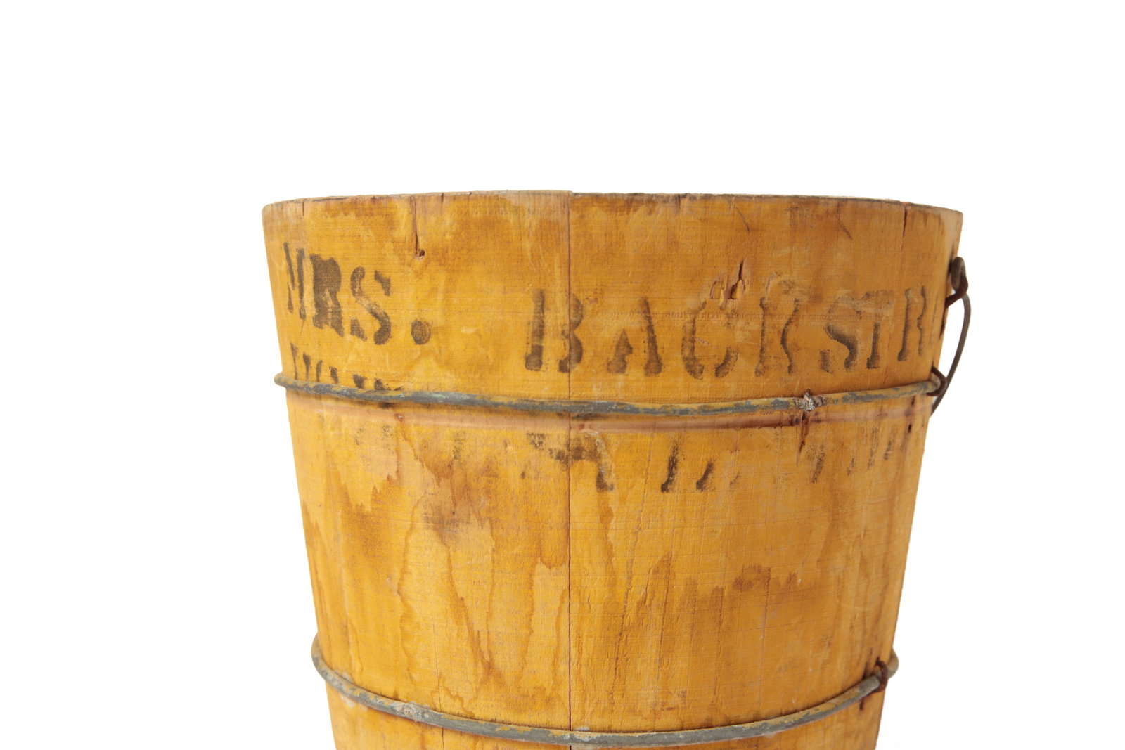 FIVE STAVE-CONSTRUCTED PAILS IN ORIGINAL PAINT. - 8