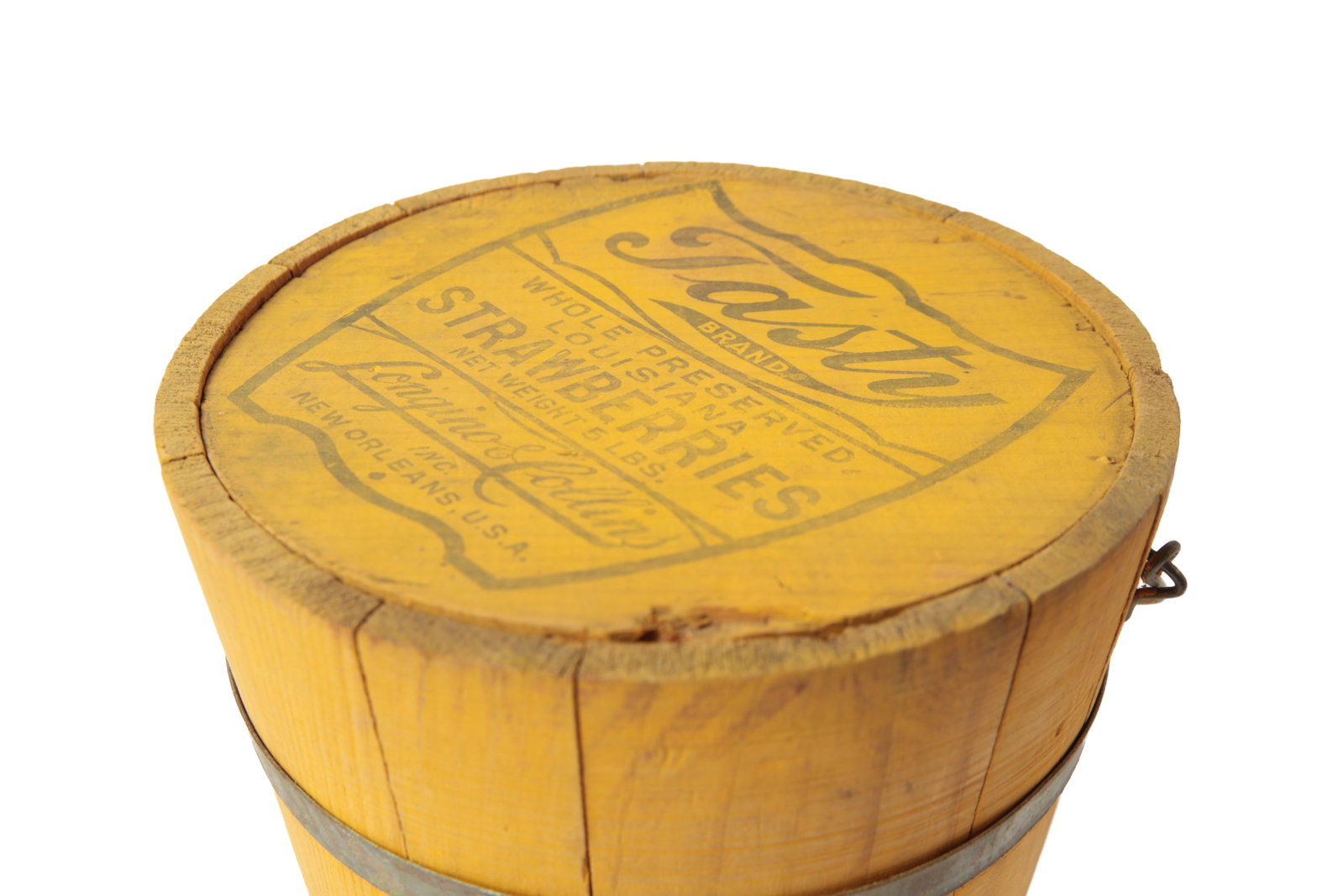 FIVE STAVE-CONSTRUCTED PAILS IN ORIGINAL PAINT. - 9