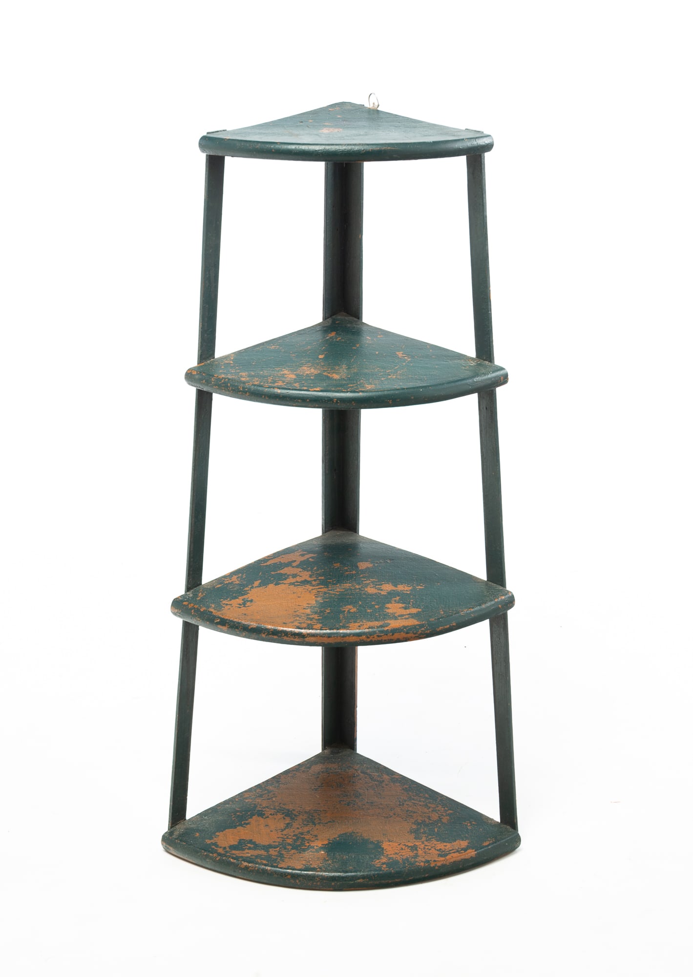 PAINTED HANGING CORNER SHELF. (1 of 4)