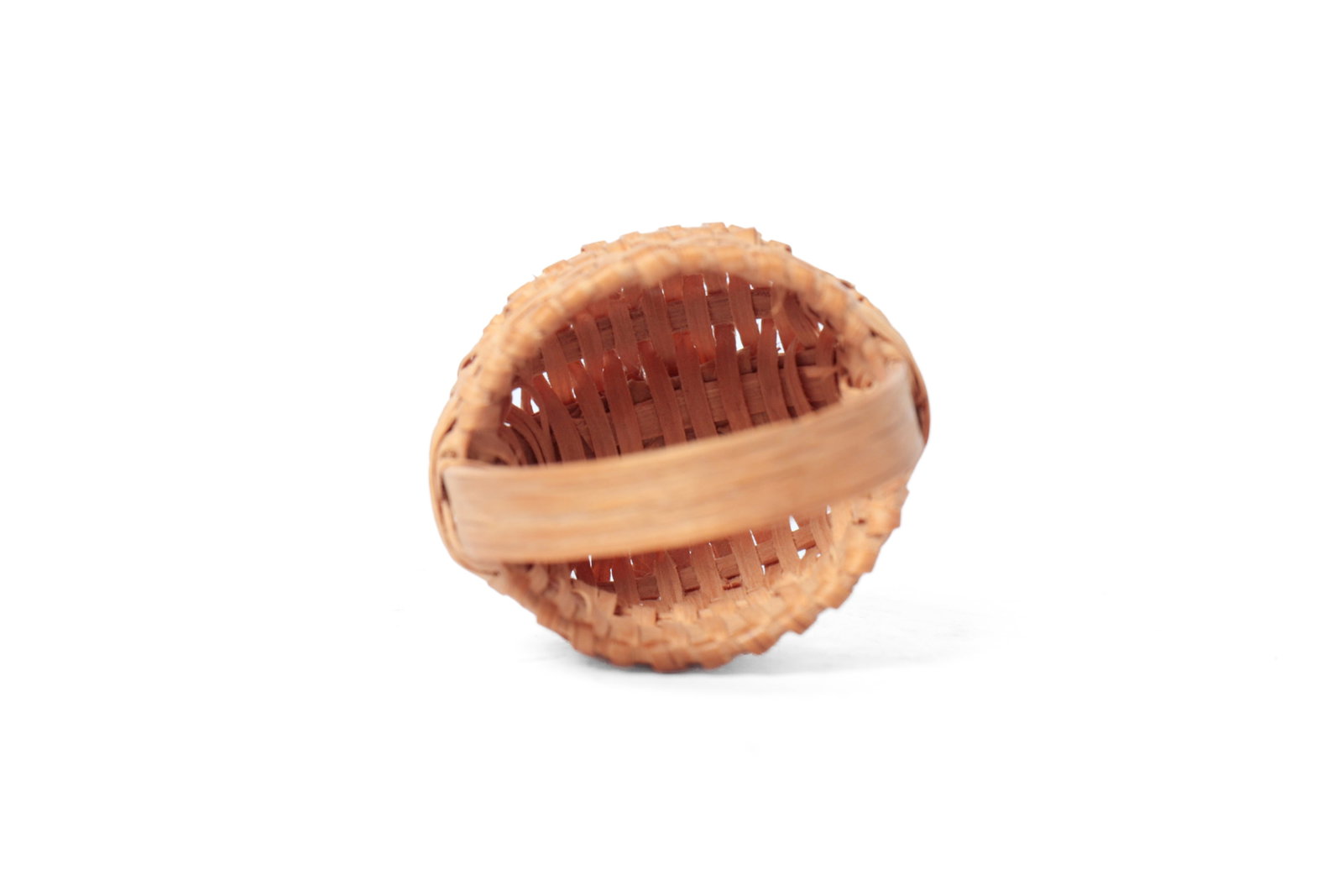 TWO MINIATURE WOVEN SPLIT BUTTOCKS BASKETS. - 11