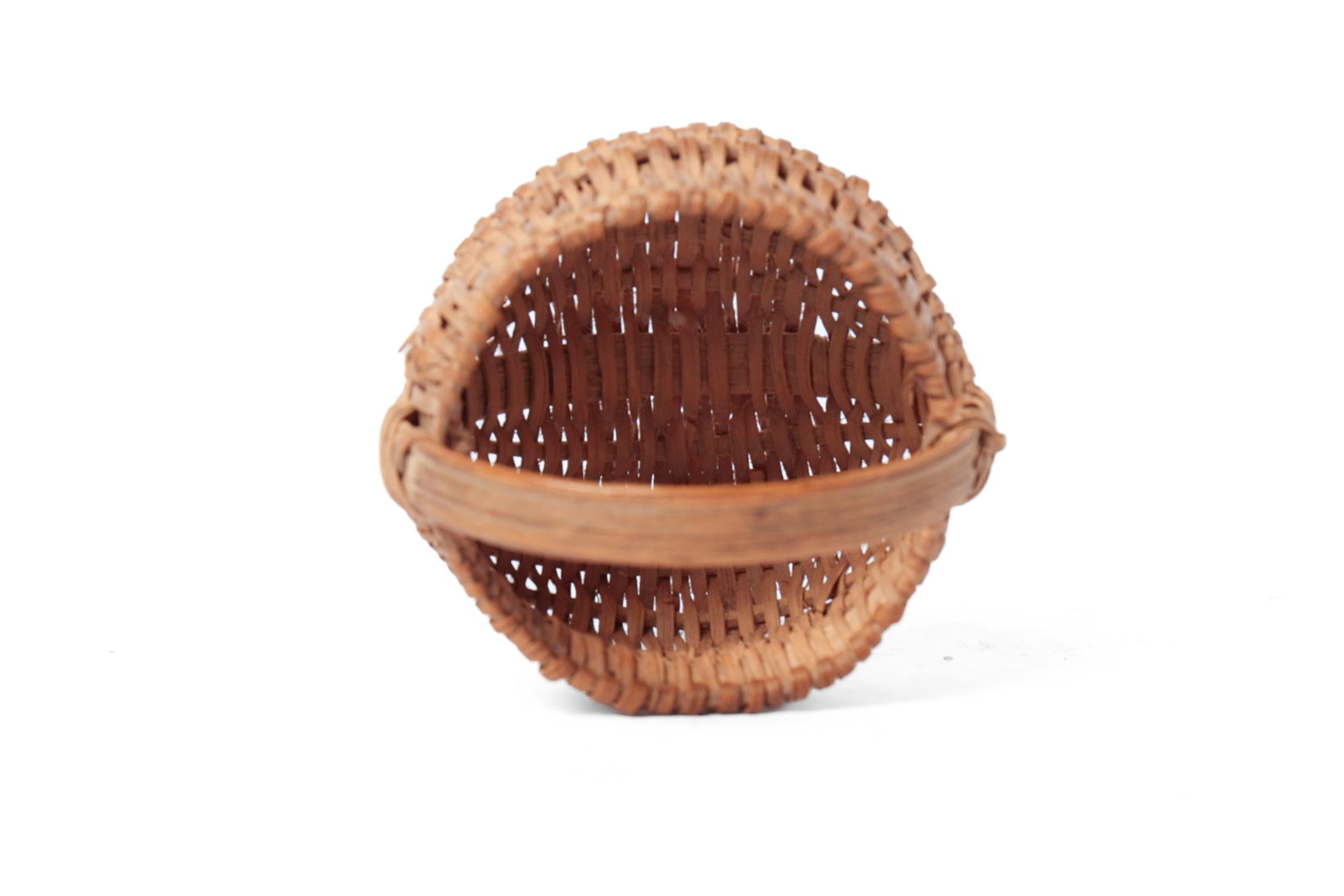 TWO MINIATURE WOVEN SPLIT BUTTOCKS BASKETS. - 7