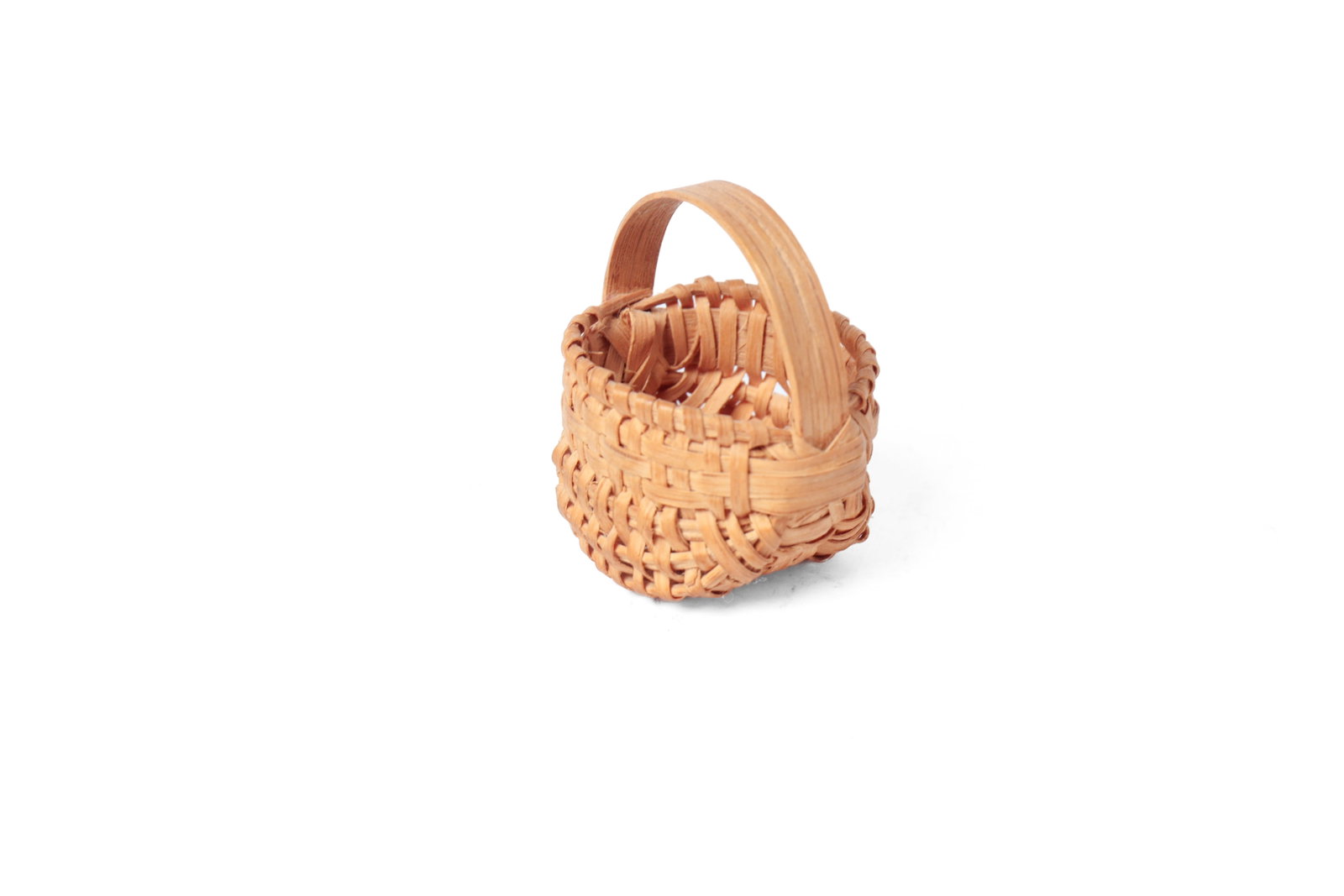 TWO MINIATURE WOVEN SPLIT BUTTOCKS BASKETS. - 8