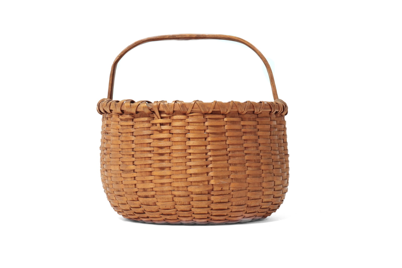 TWO DEMI-JOHN BOTTOM HANDLED BASKETS. - 2