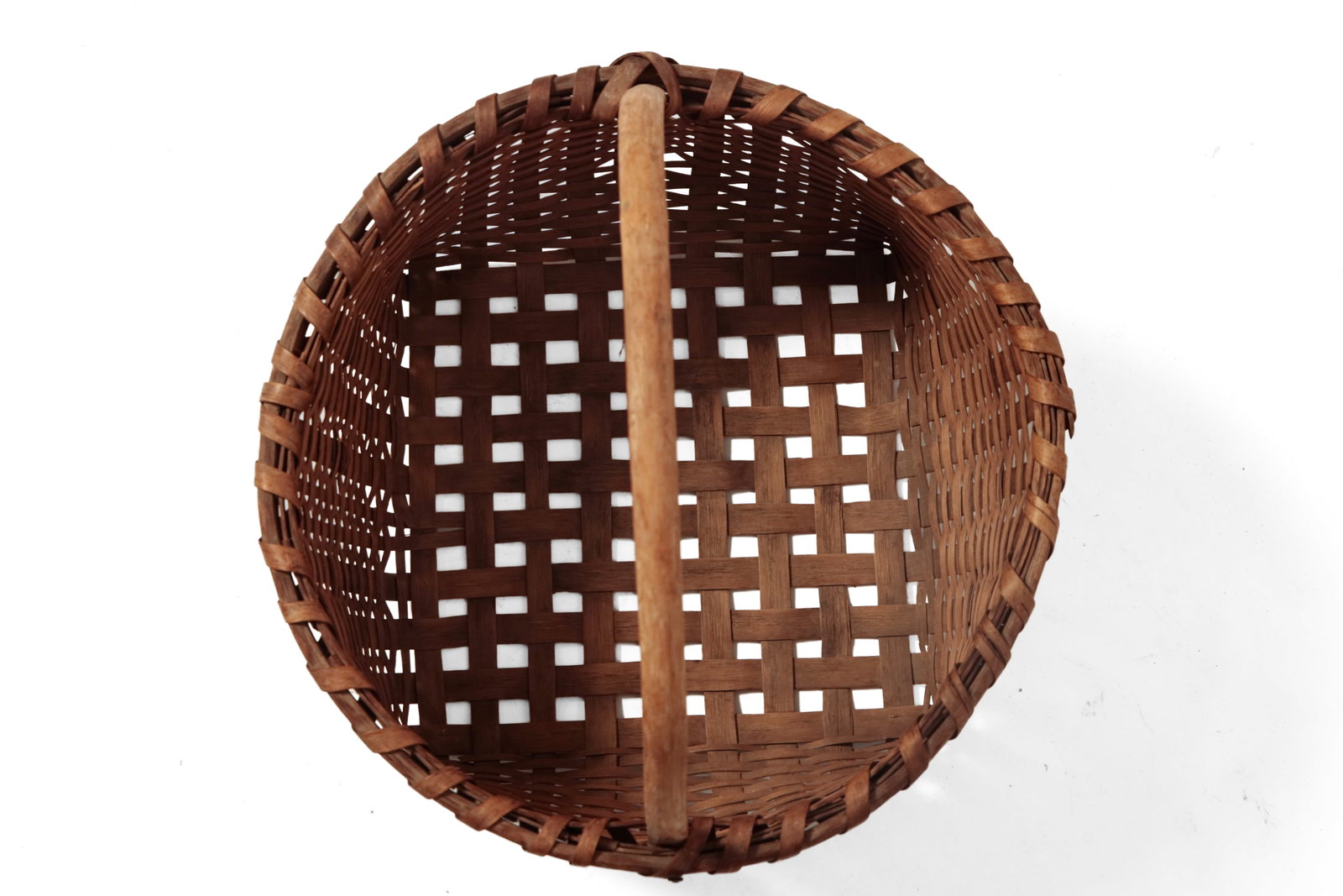 FOUR WOVEN SPLINT BASKETS. - 10