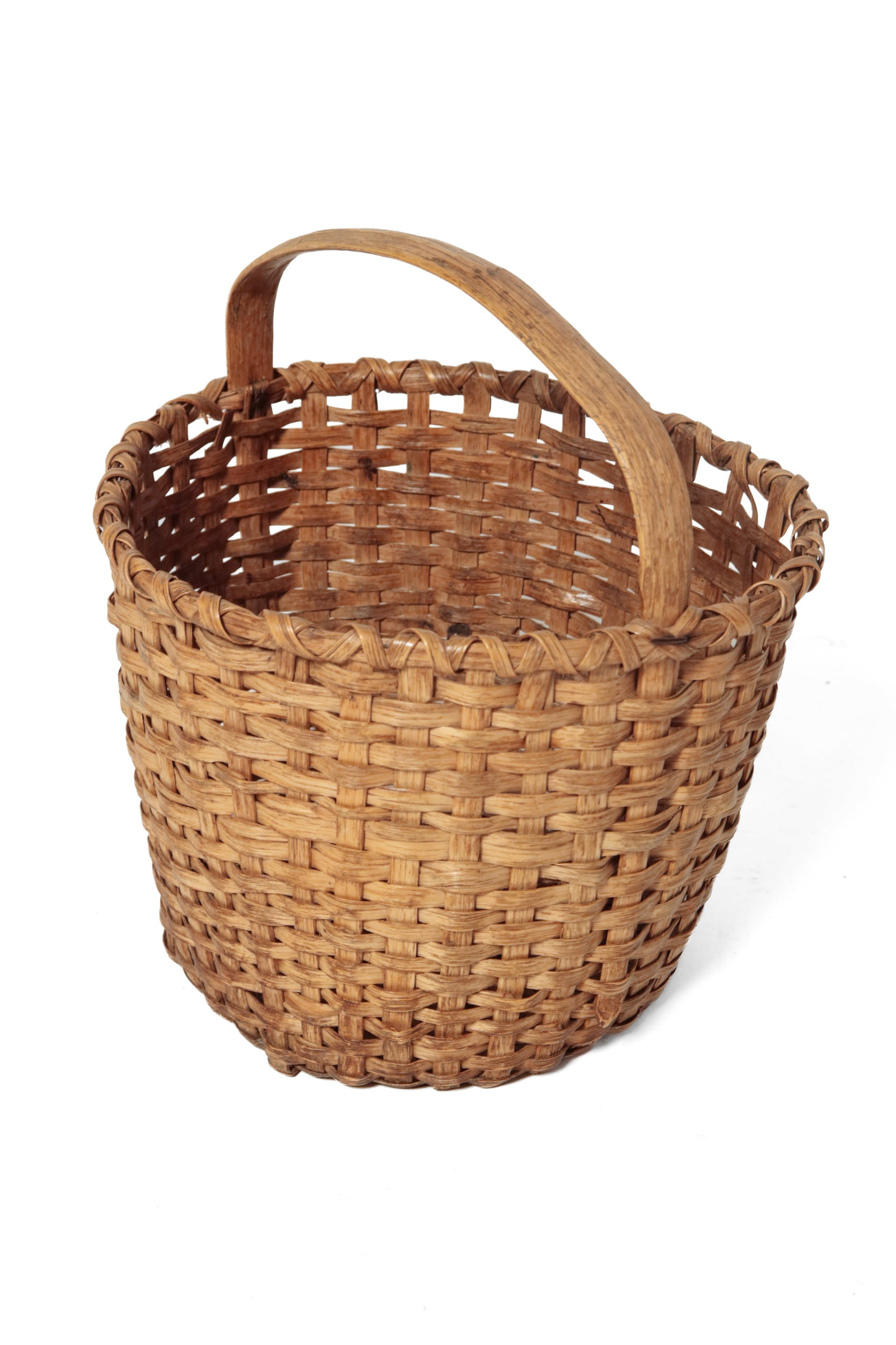 FOUR WOVEN SPLINT BASKETS. - 5