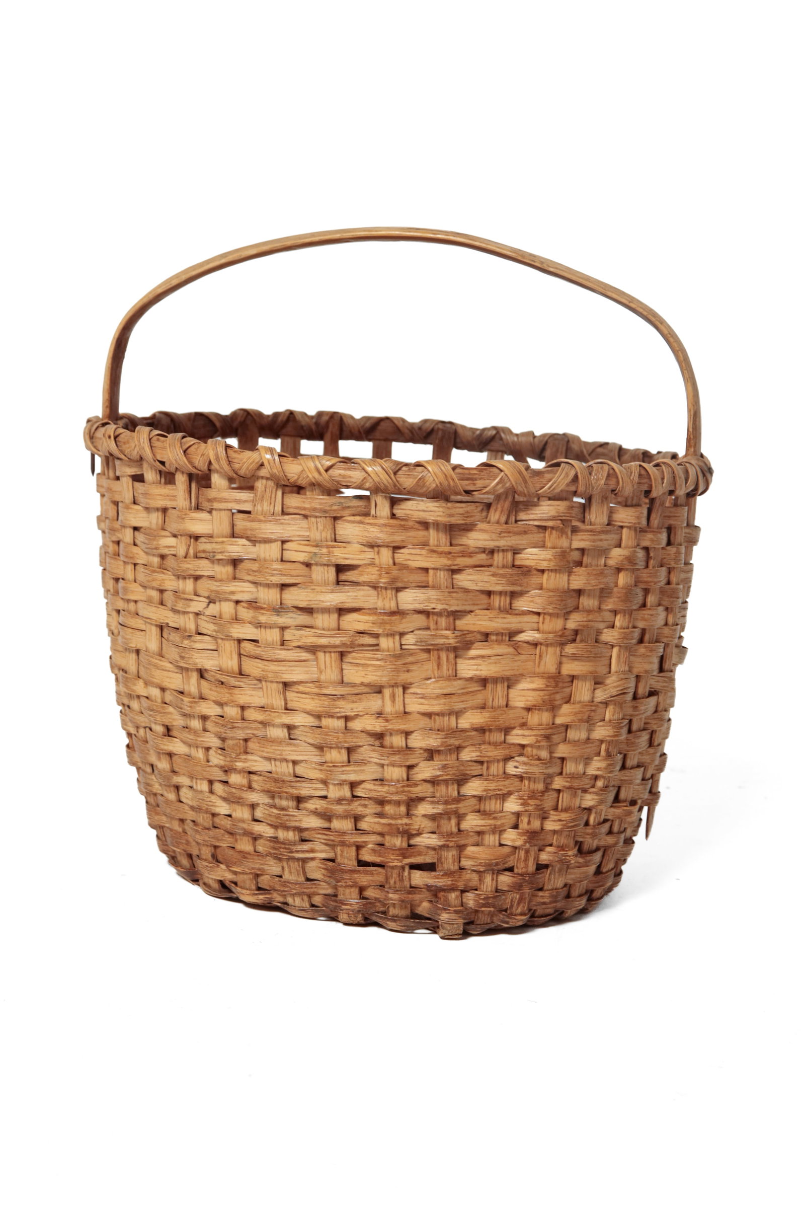 FOUR WOVEN SPLINT BASKETS. - 6