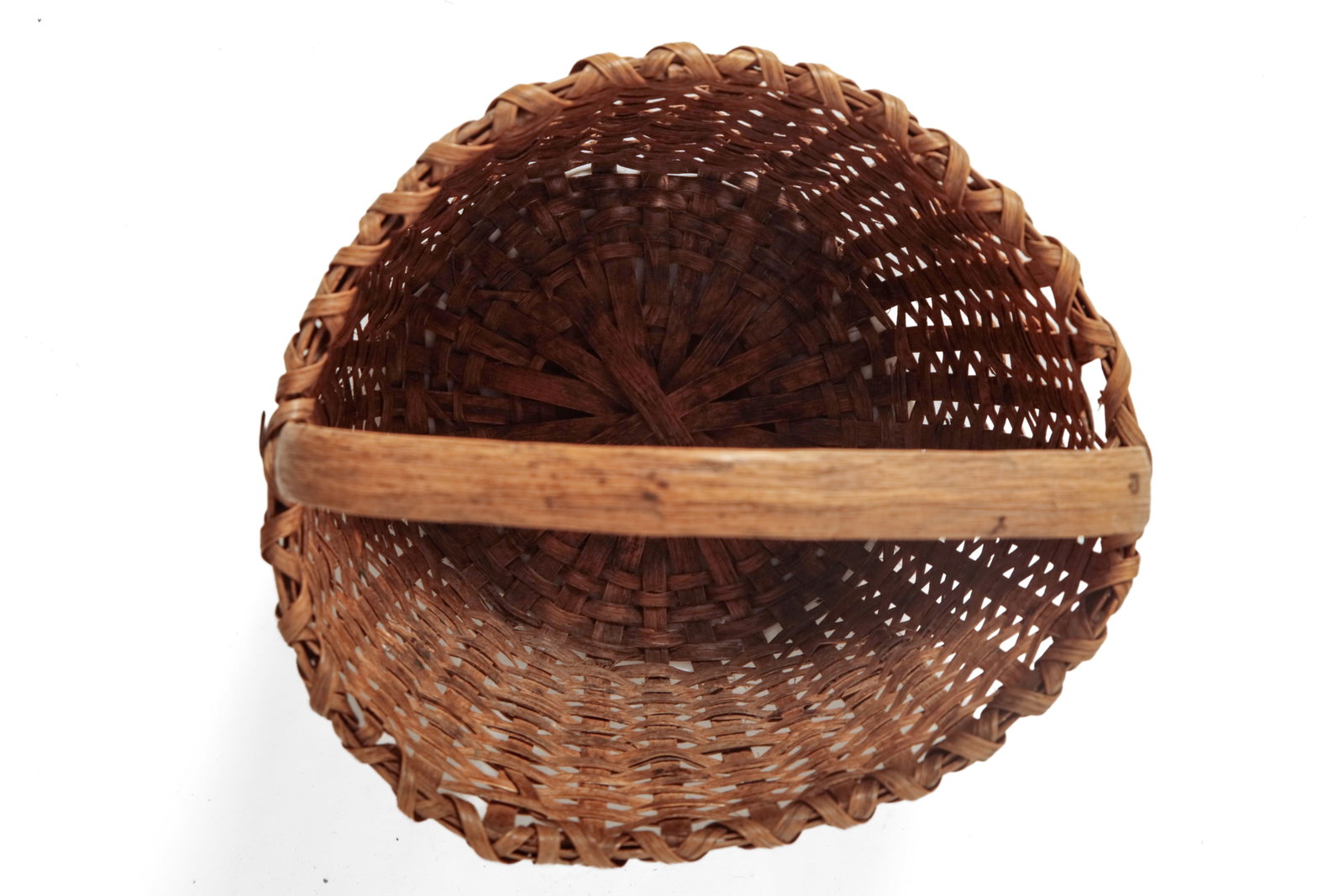 FOUR WOVEN SPLINT BASKETS. - 7