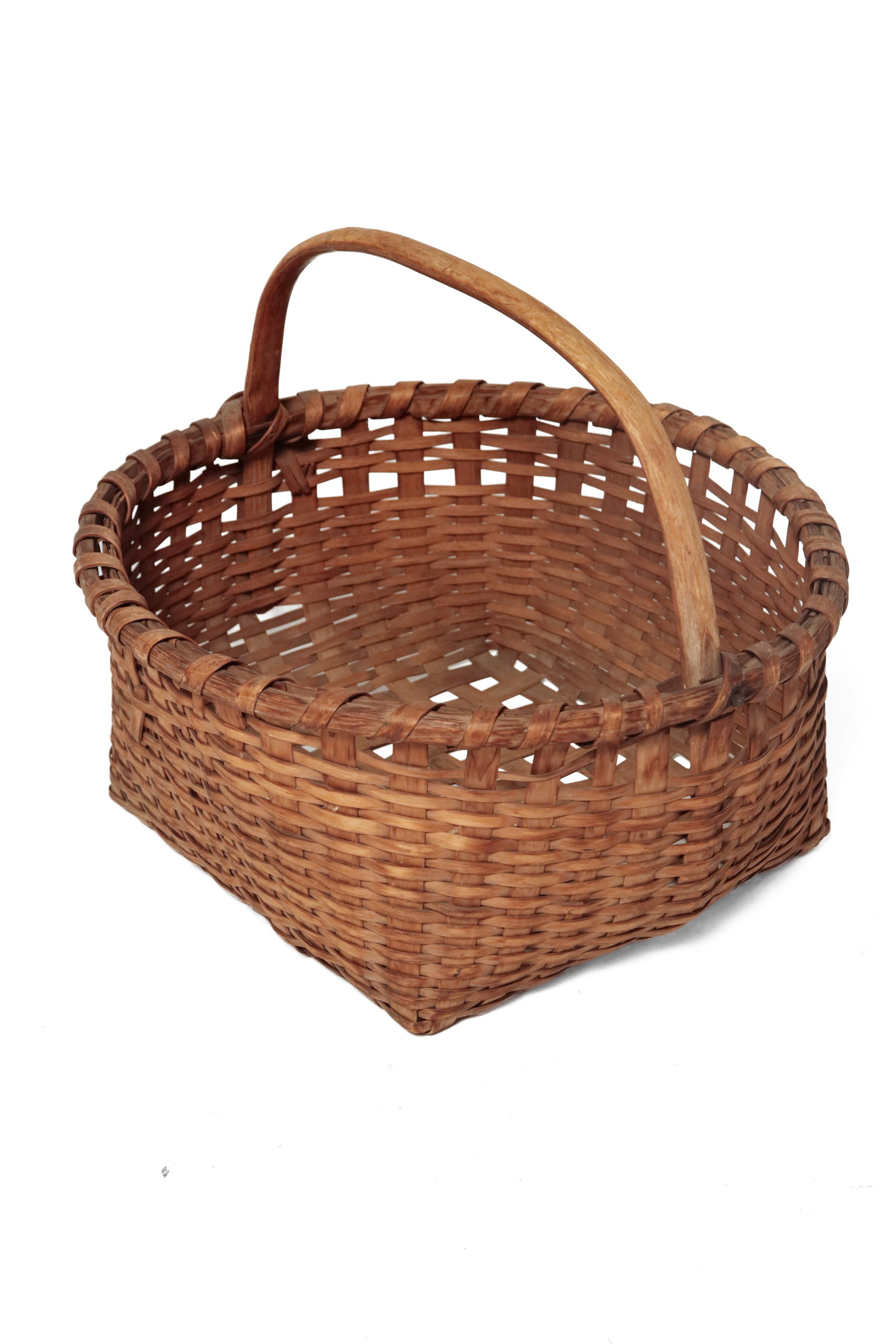 FOUR WOVEN SPLINT BASKETS. - 8
