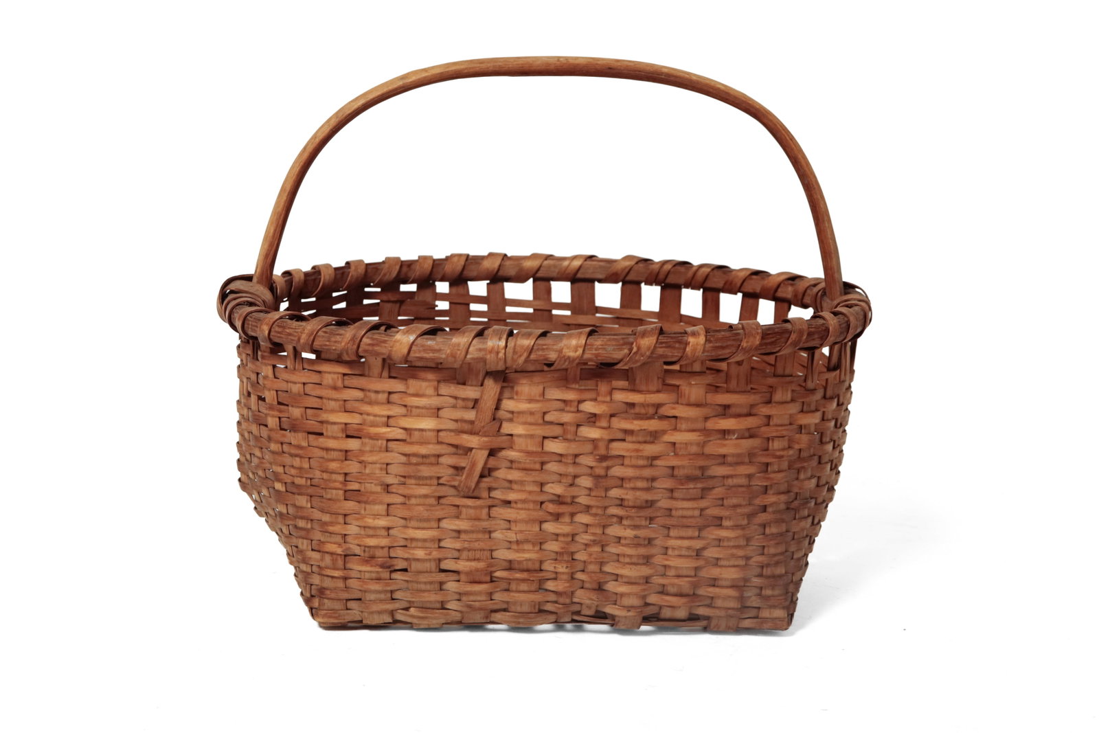 FOUR WOVEN SPLINT BASKETS. - 9