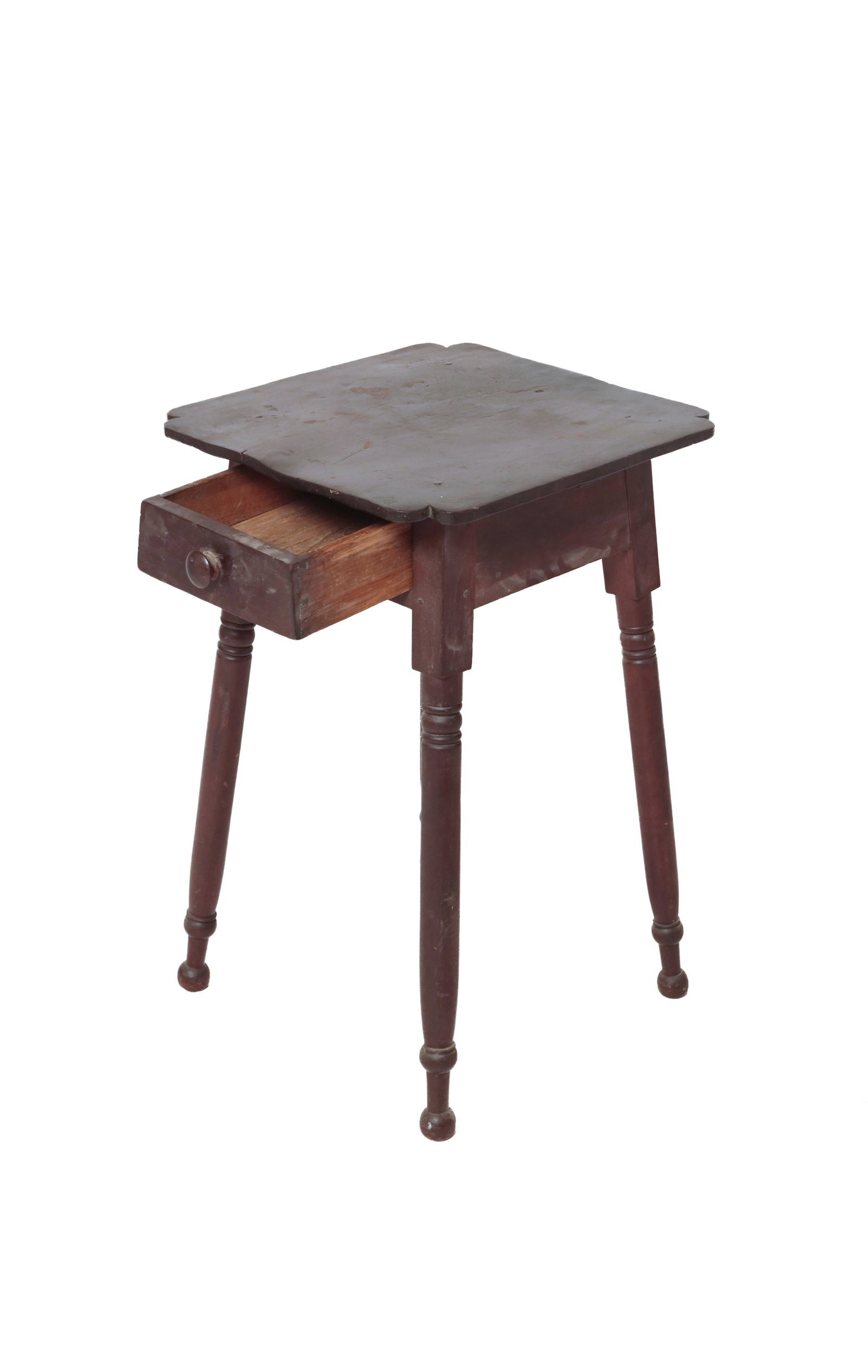 SHERATON ONE-DRAWER STAND WITH SHAPED TOP. (1 of 2)