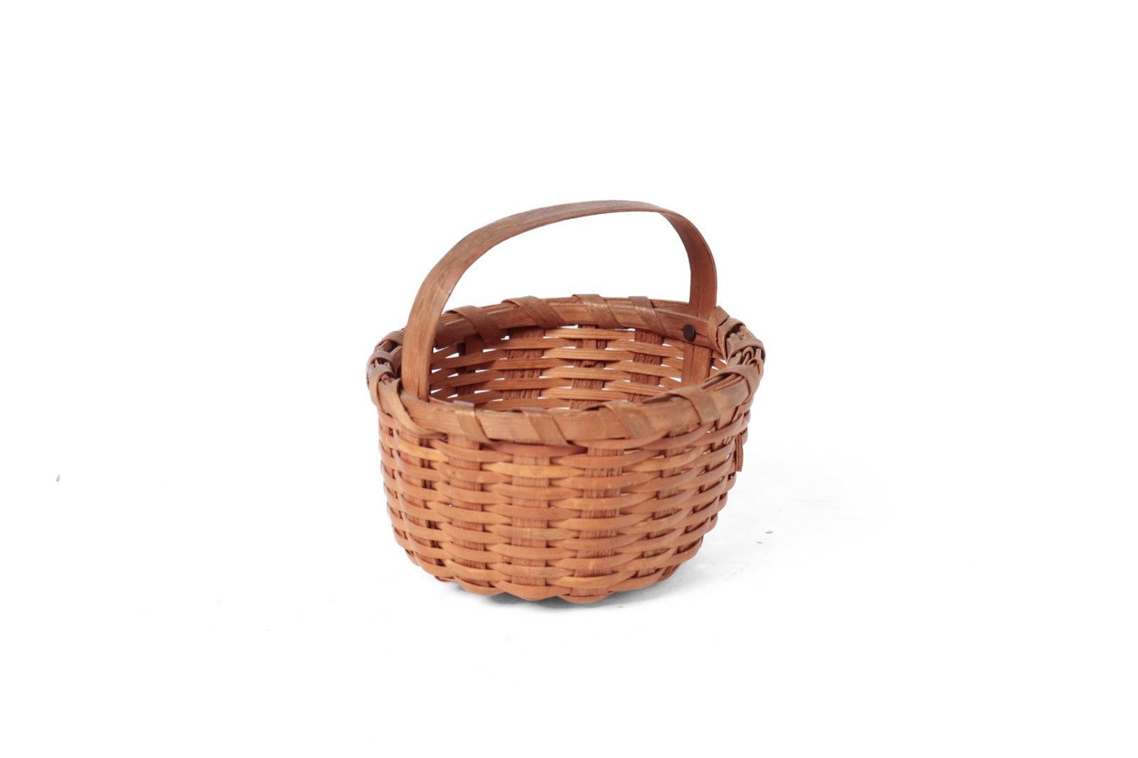 THREE BASKETS WITH WRAPPED RIMS. - 12
