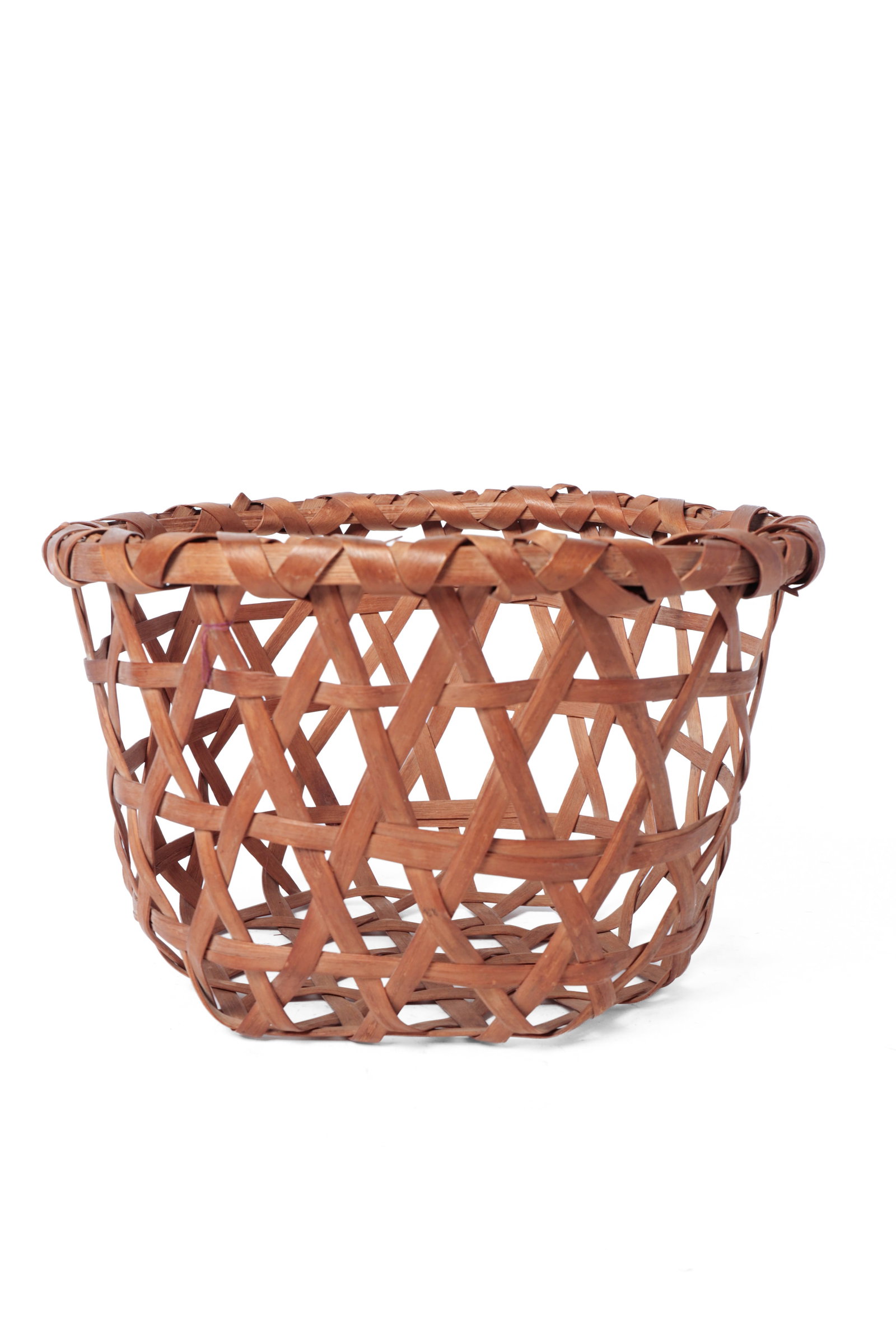 THREE BASKETS WITH WRAPPED RIMS. - 3