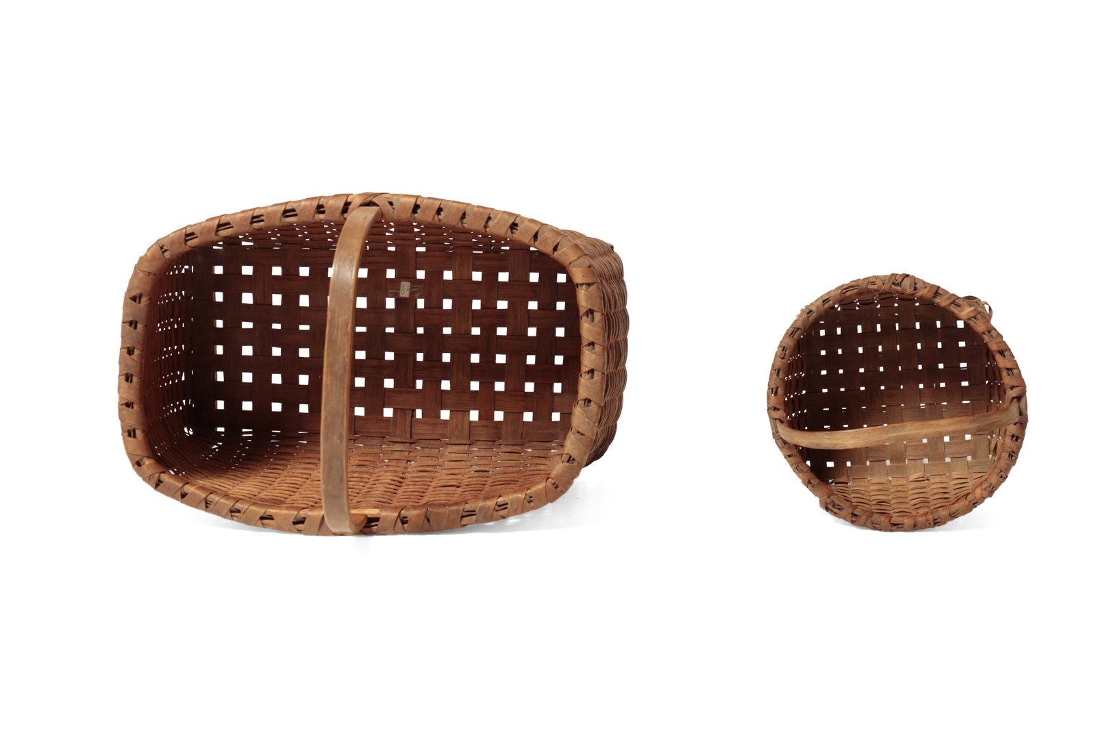 FOUR HANDLED WOVEN SPLIT BASKETS. - 4
