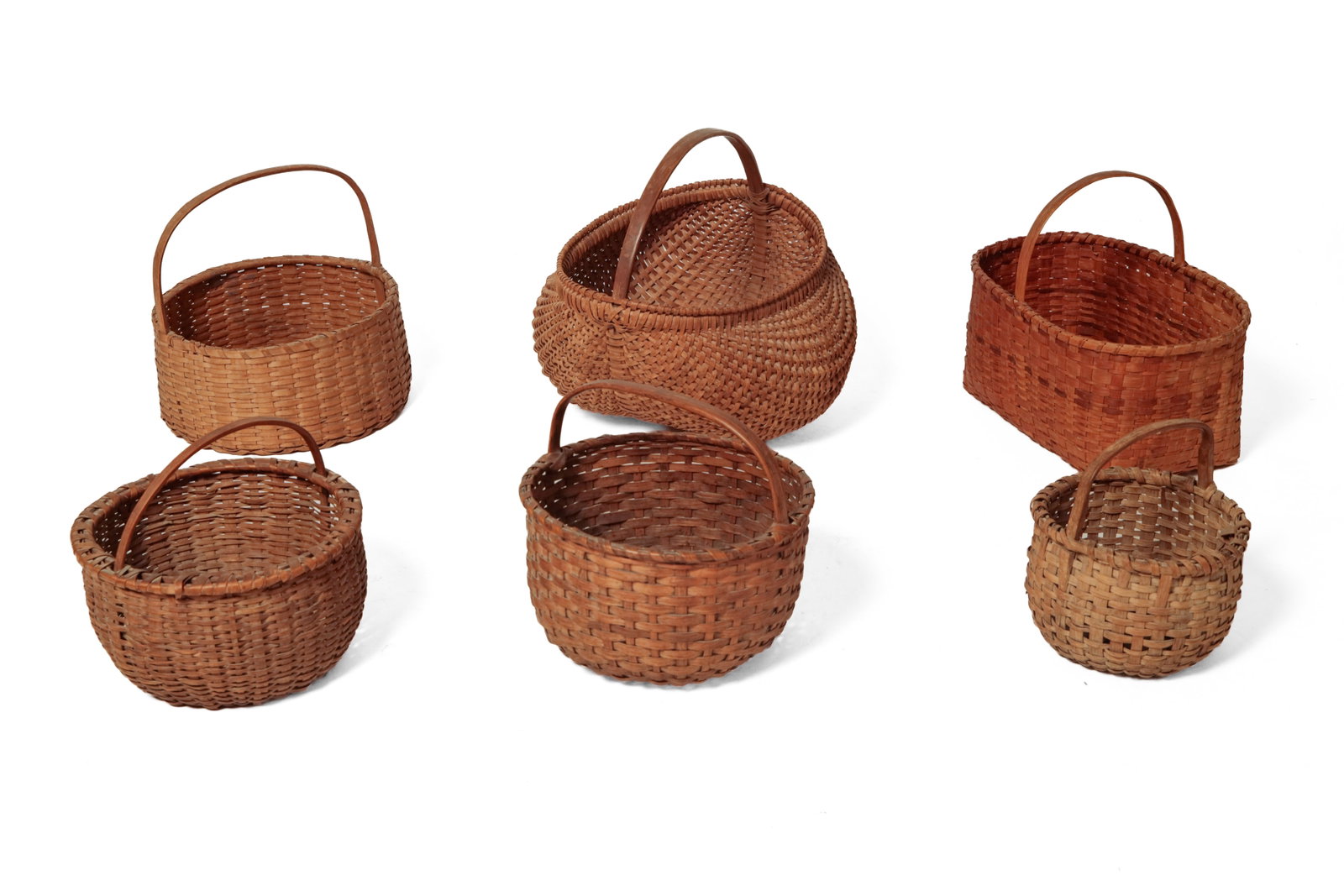SIX HANDLED SPLINT BASKETS. - 2