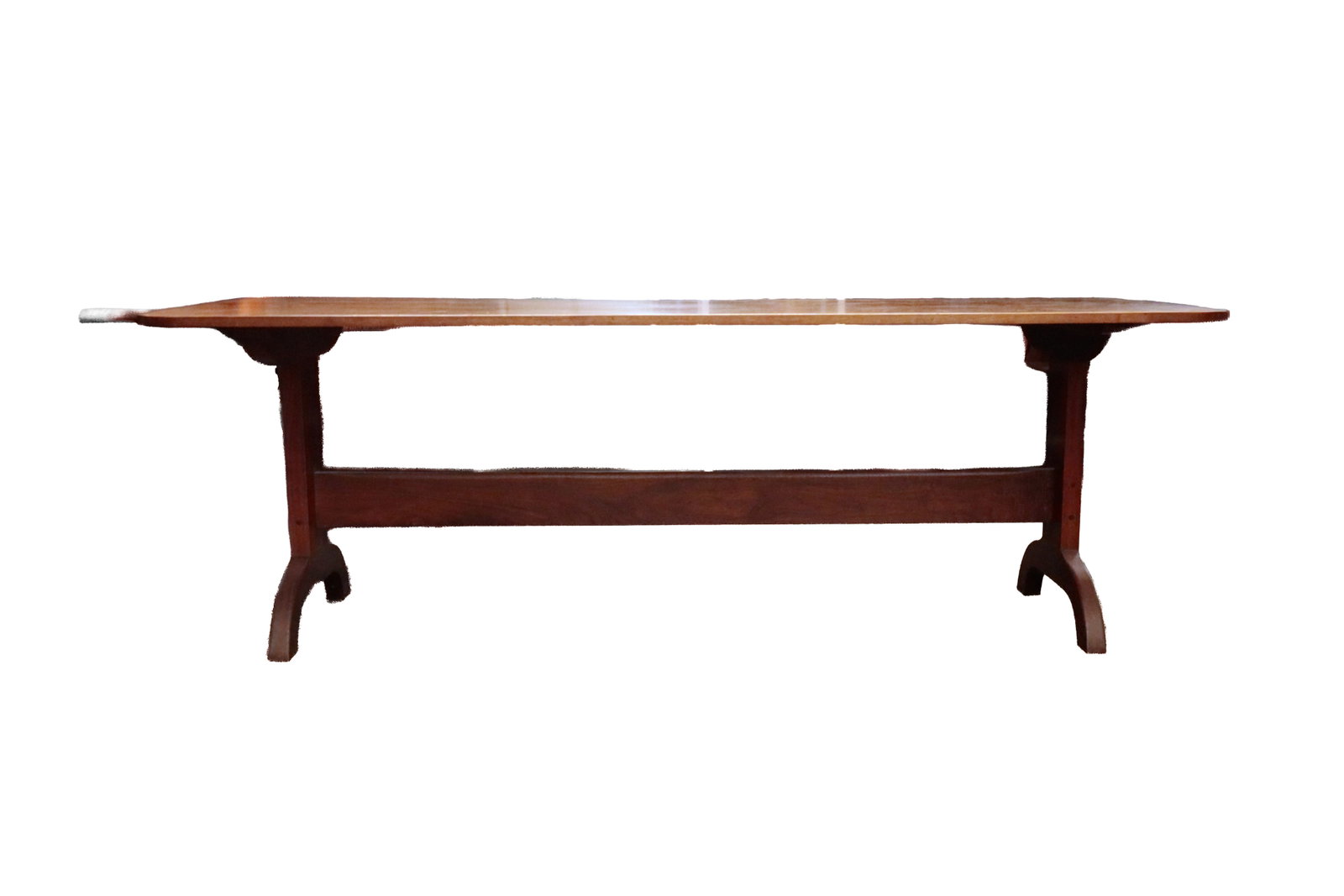 SHAKER STYLE WALNUT TRESTLE TABLE. - 2
