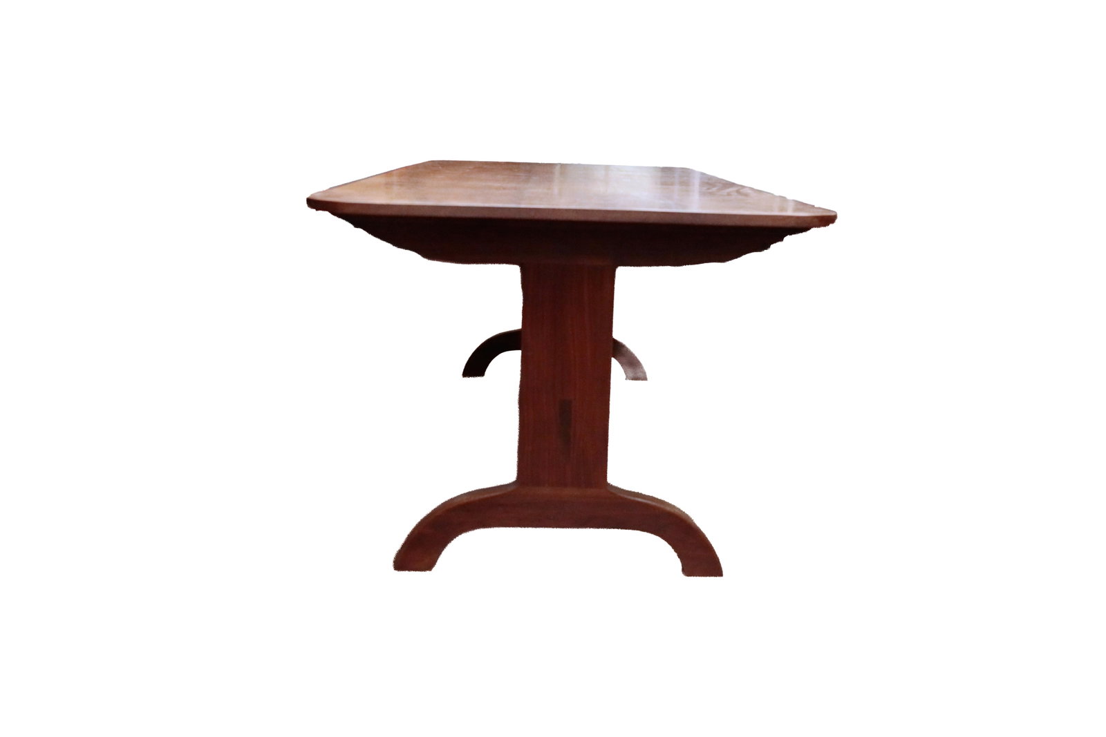 SHAKER STYLE WALNUT TRESTLE TABLE. - 3