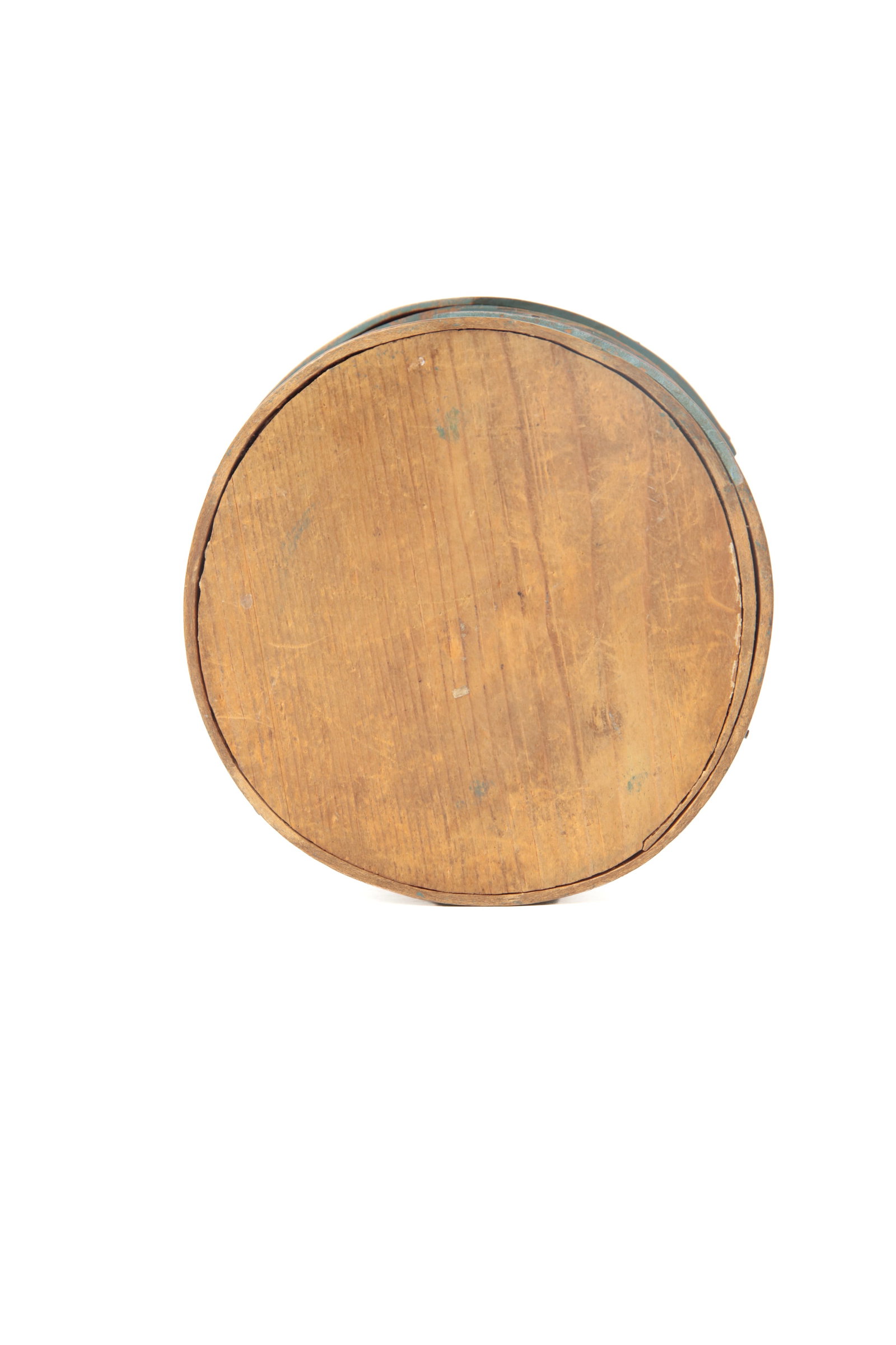 TWO ROUND PANTRY BOXES IN ORIGINAL PAINT. - 6