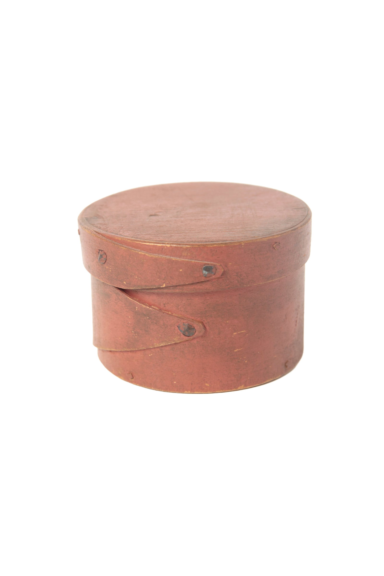 TWO ROUND PANTRY BOXES IN ORIGINAL PAINT. - 8