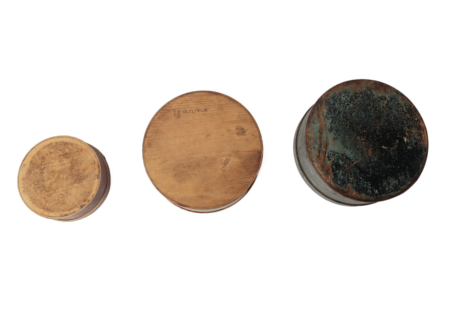 THREE PAINTED BENTWOOD PANTRY BOXES. - 5