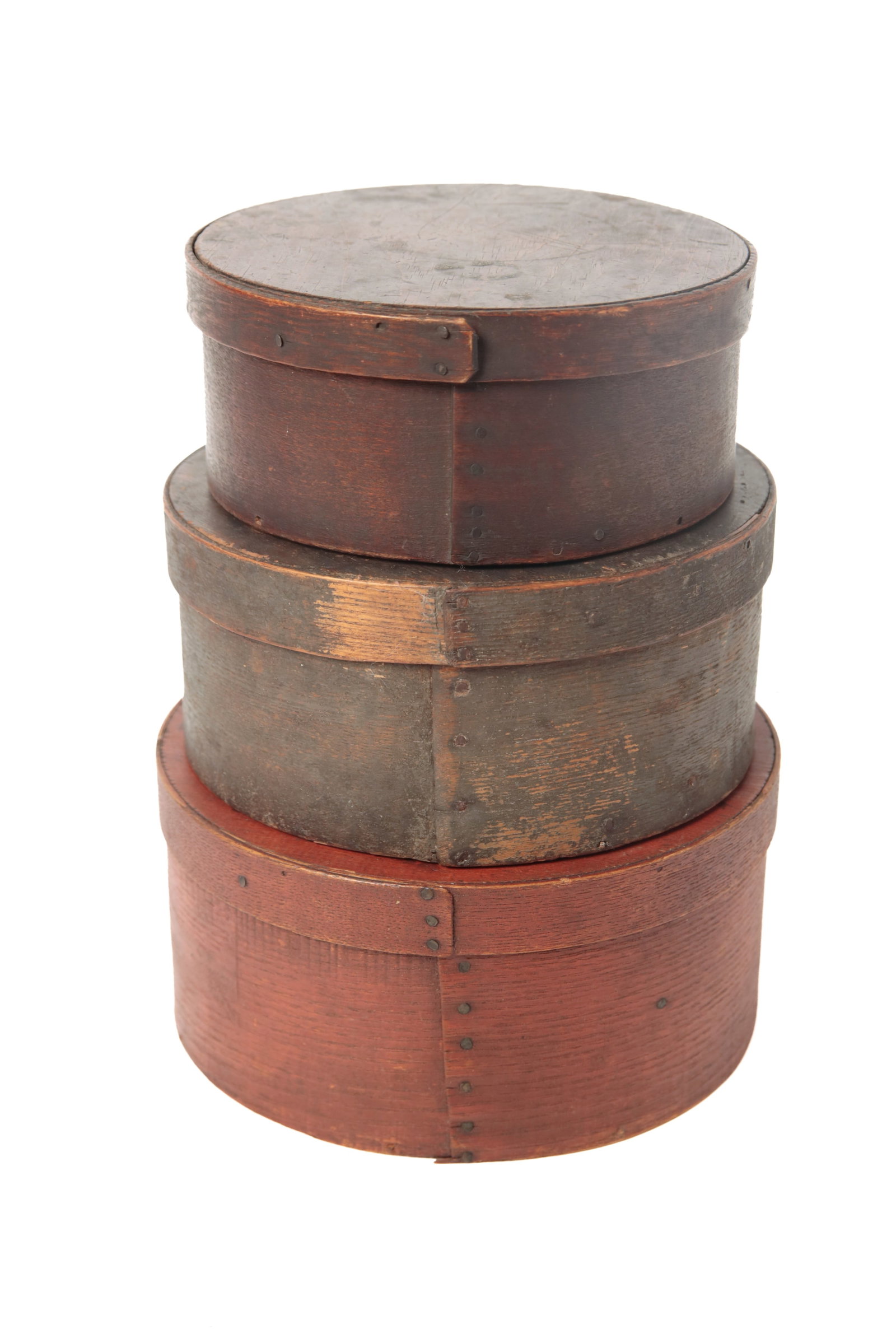 THREE BENTWOOD PANTRY BOXES WITH ORIGINAL SURFACES. (1 of 8)