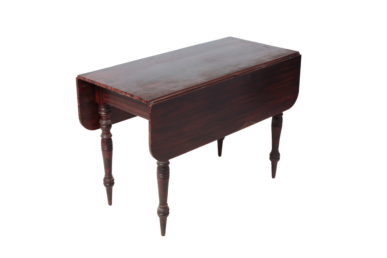 COUNTRY SHERATON DROP-LEAF TABLE WITH ORIGINAL GRAIN PAINT. (1 of 6)