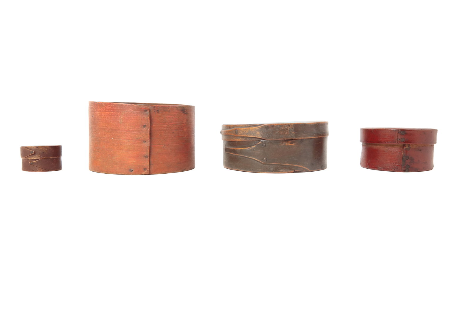 FOUR PAINTED BENTWOOD ITEMS. - 2