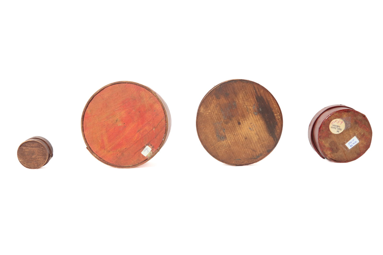 FOUR PAINTED BENTWOOD ITEMS. - 5