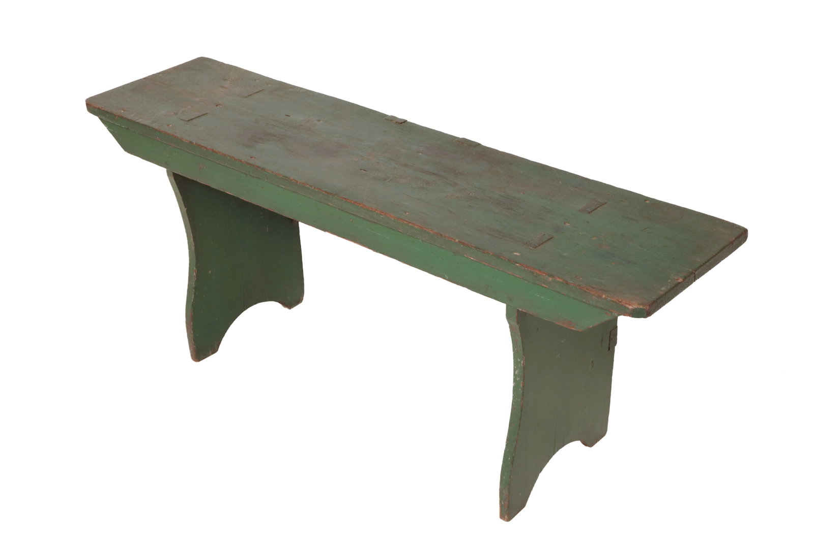 COUNTRY BENCH WITH ORIGINAL GREEN PAINT. (1 of 16)