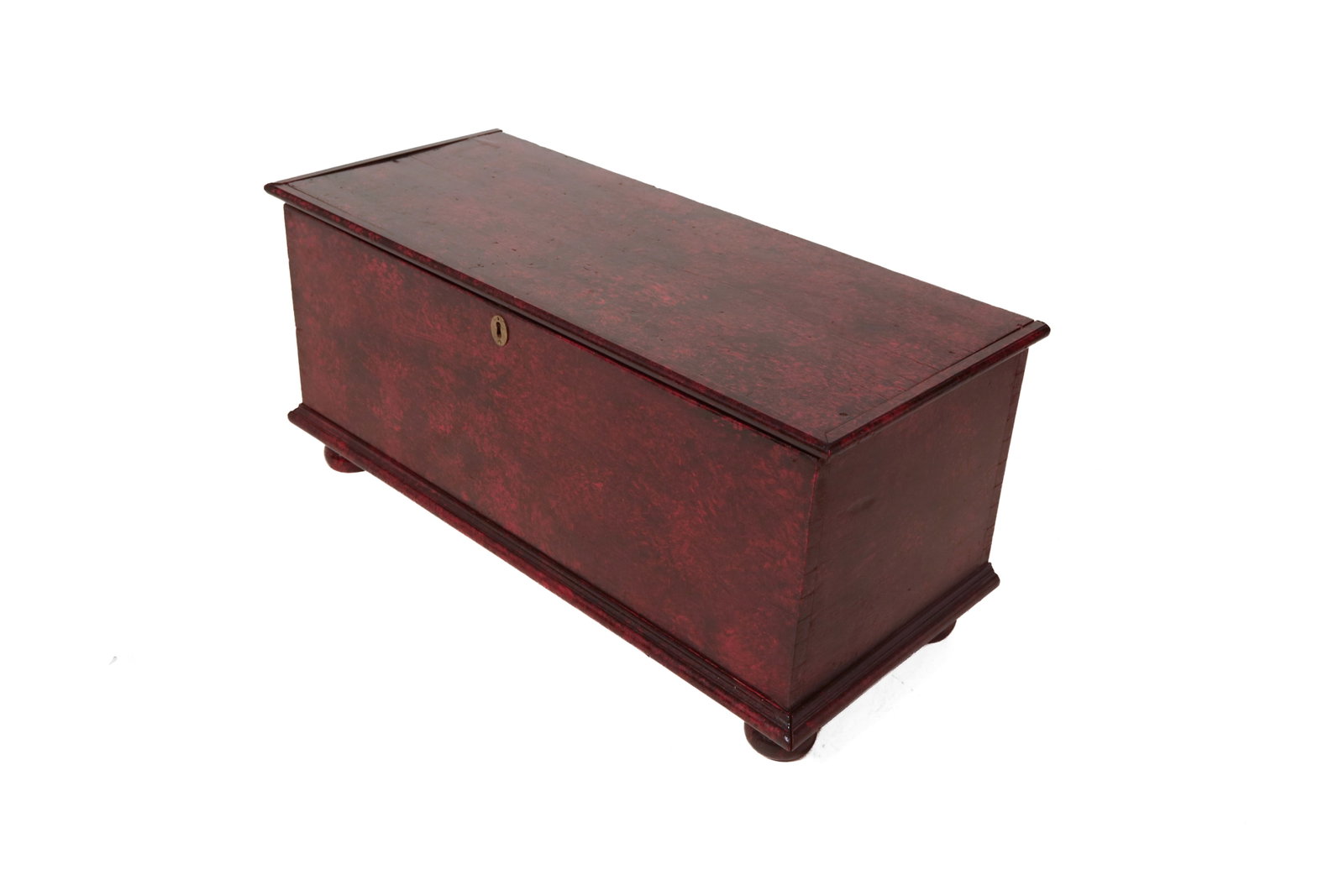 DIMINUTIVE PAINT-DECORATED BLANKET CHEST. (1 of 8)