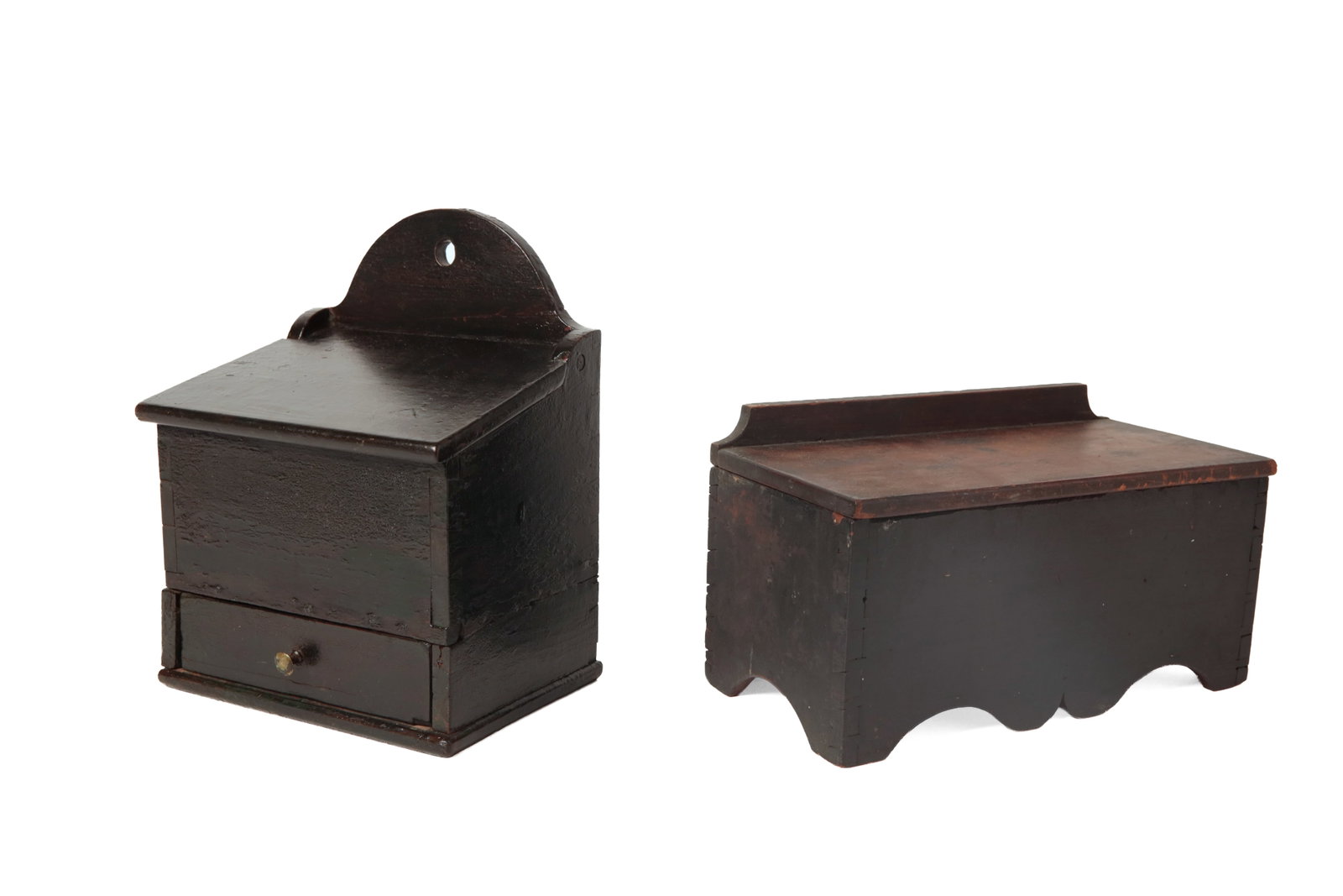 TWO PAINTED WALL BOXES. (1 of 11)