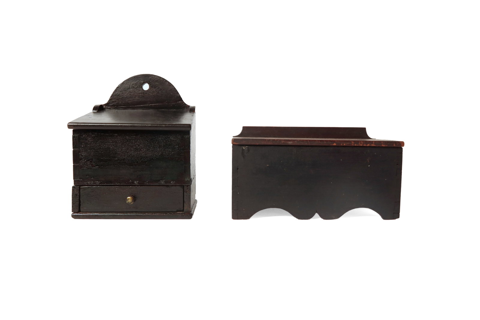 TWO PAINTED WALL BOXES. - 2