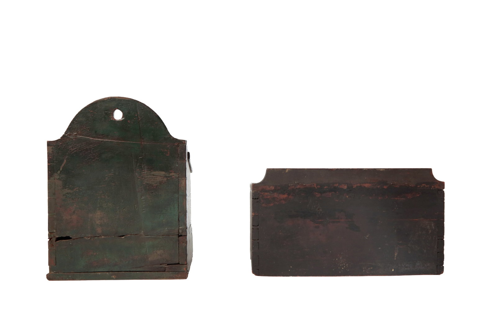 TWO PAINTED WALL BOXES. - 4