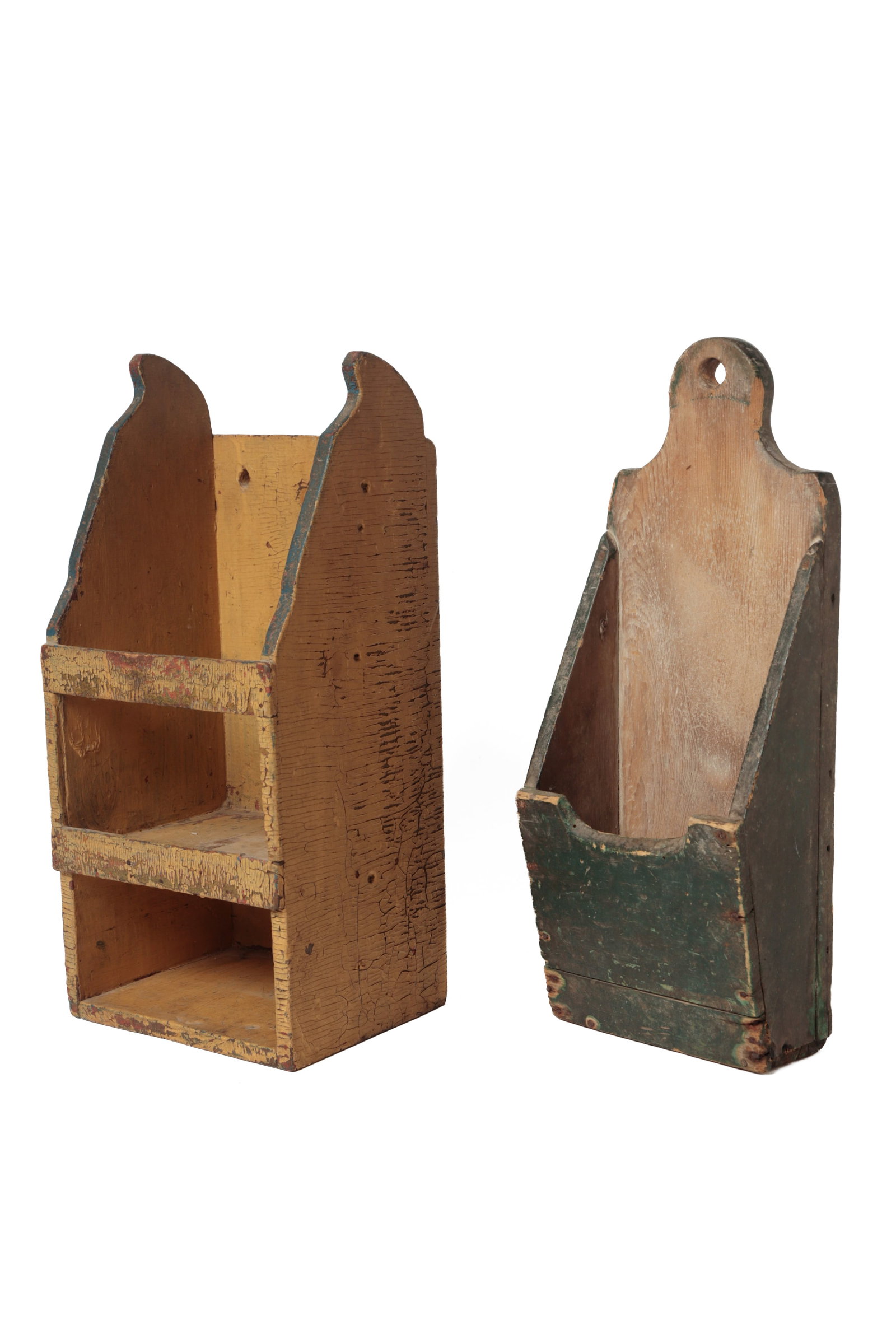 TWO PAINTED WALL BOXES. (1 of 14)