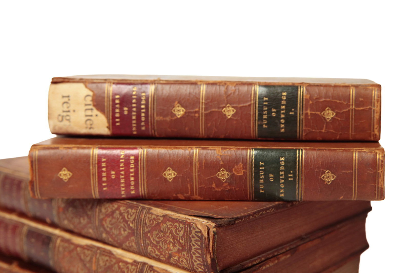 TEN LEATHER BOUND BOOKS. - 3