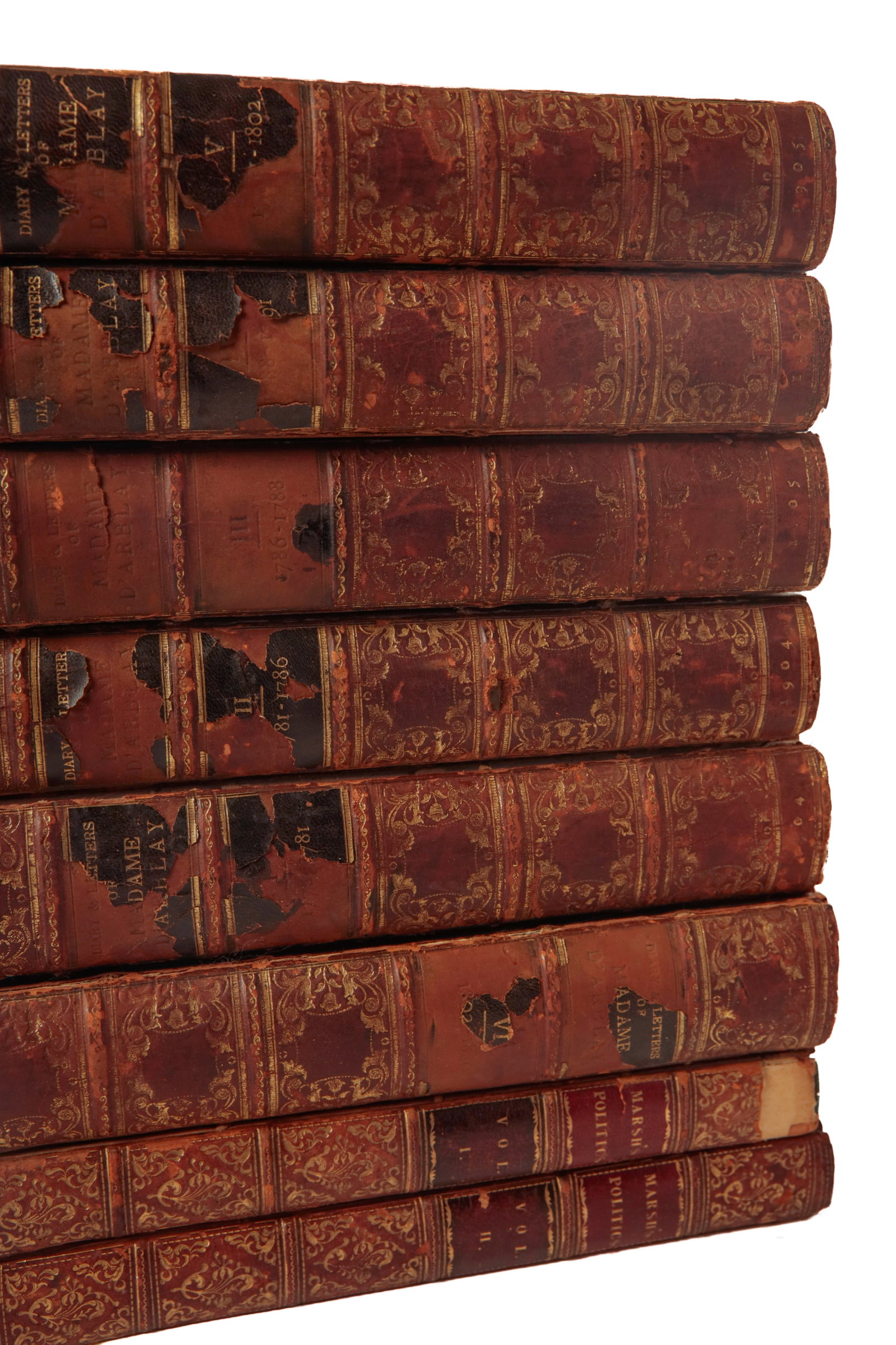 TEN LEATHER BOUND BOOKS. - 5