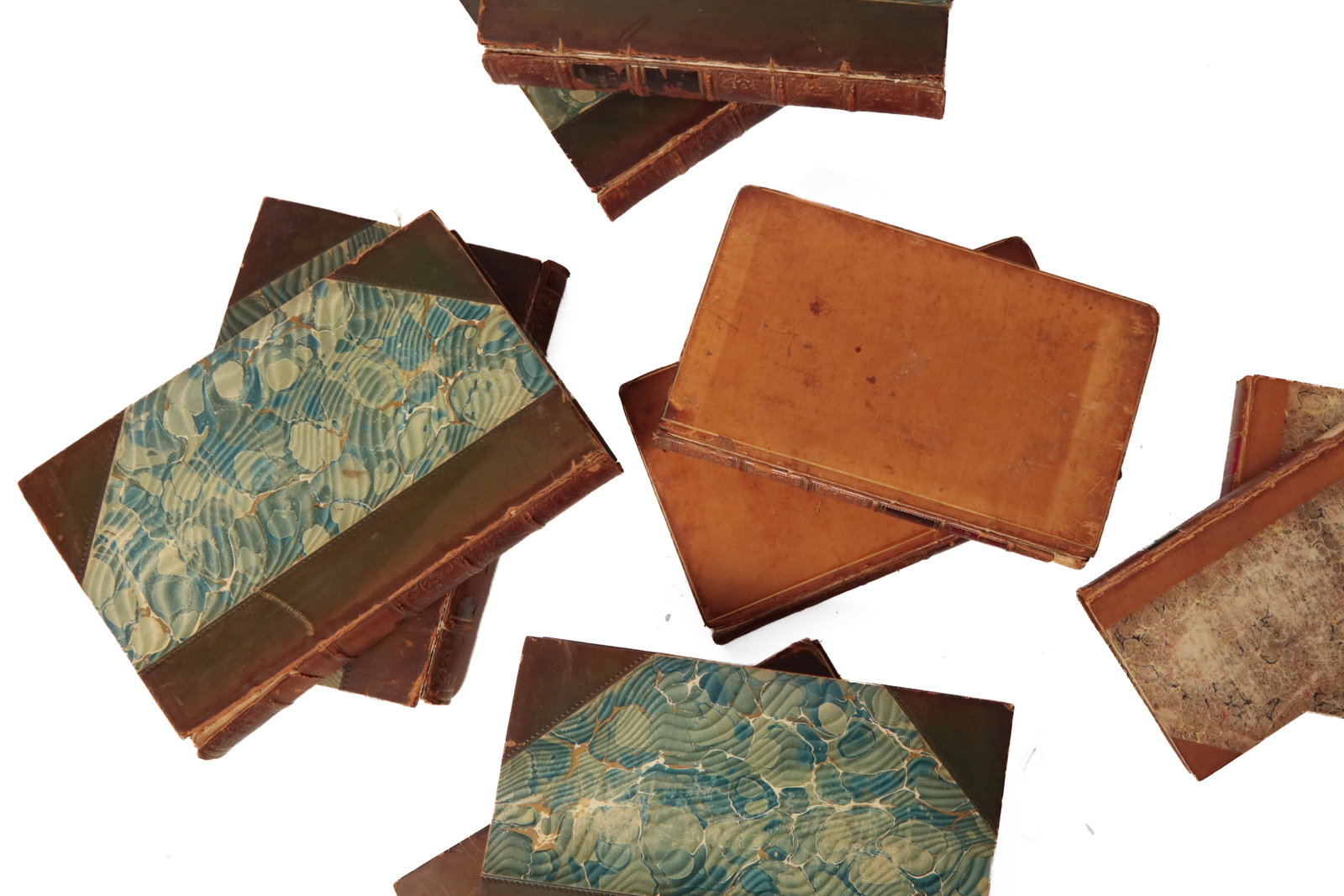 TEN LEATHER BOUND BOOKS. - 6