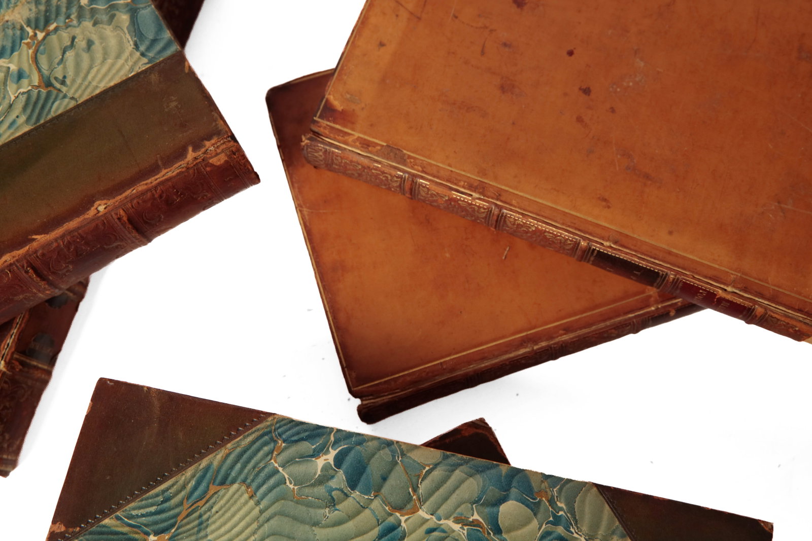 TEN LEATHER BOUND BOOKS. - 7