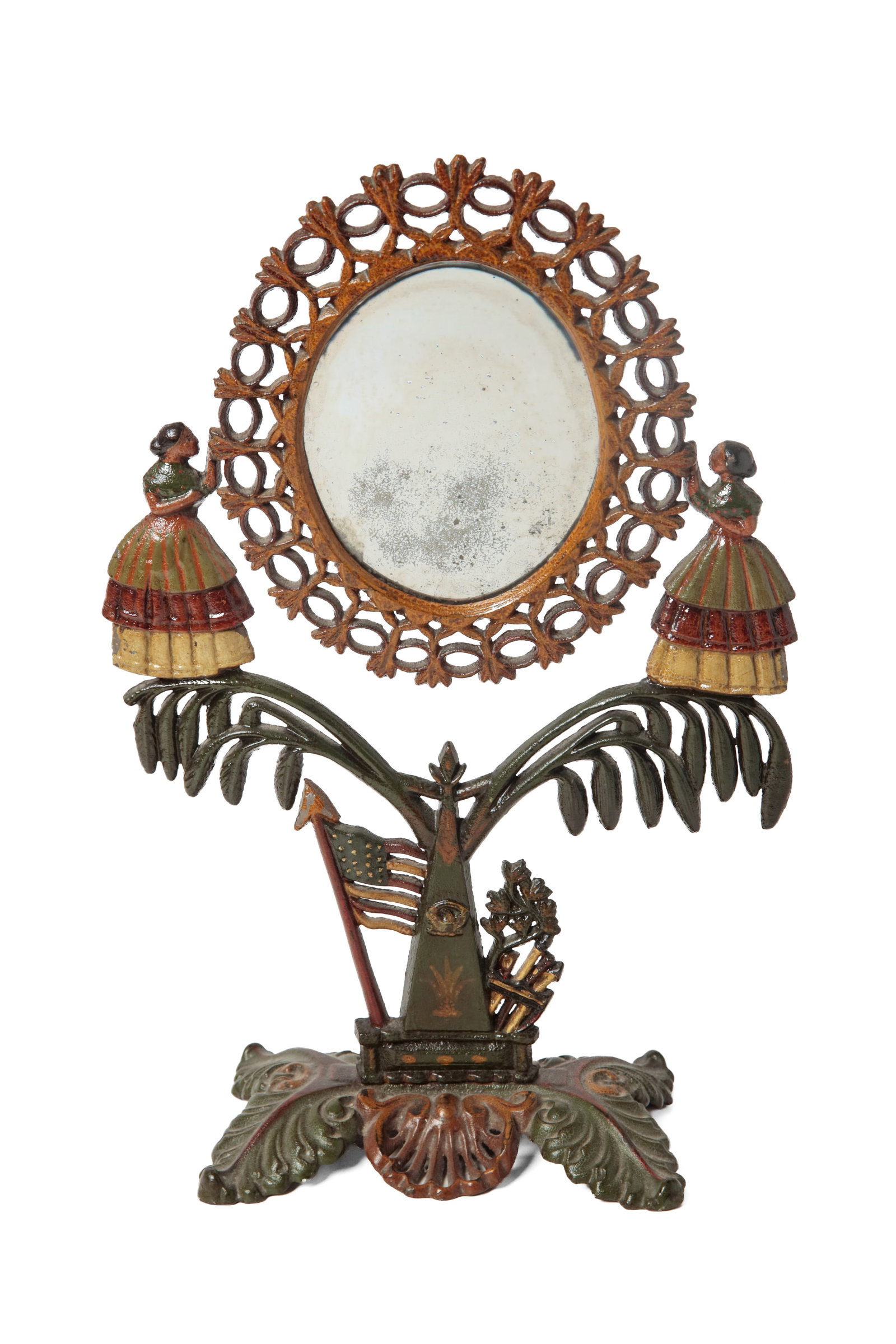 CAST IRON DRESSER MIRROR OF PATRIOTIC INTEREST. (1 of 10)