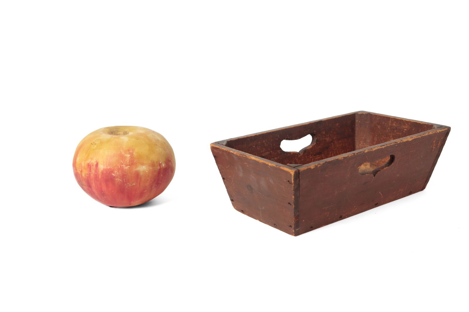 LARGE STONE APPLE AND APPLE BOX. (1 of 13)