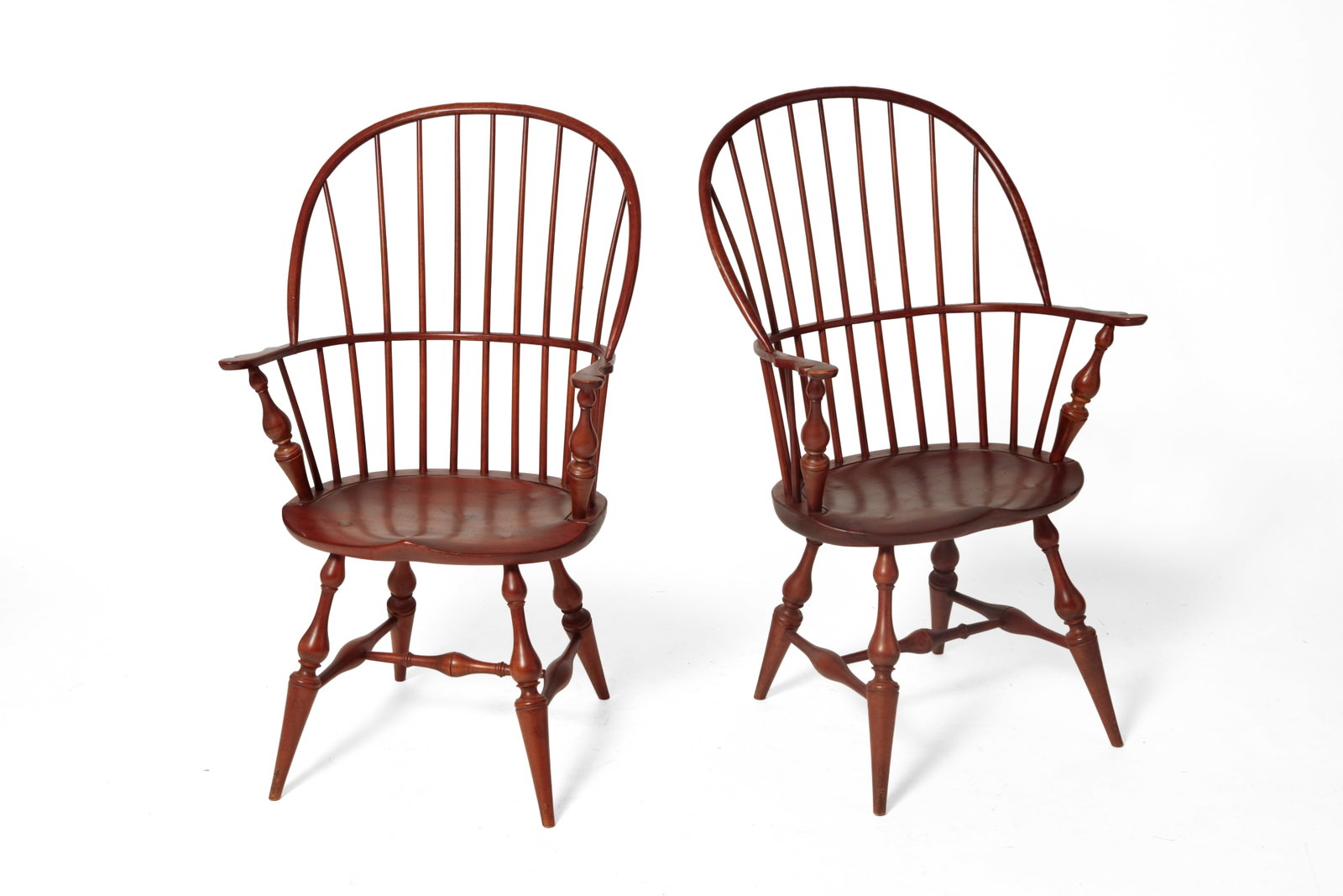 PAIR OF D.R.DIMES SACKBACK WINDSOR ARMCHAIRS. (1 of 9)