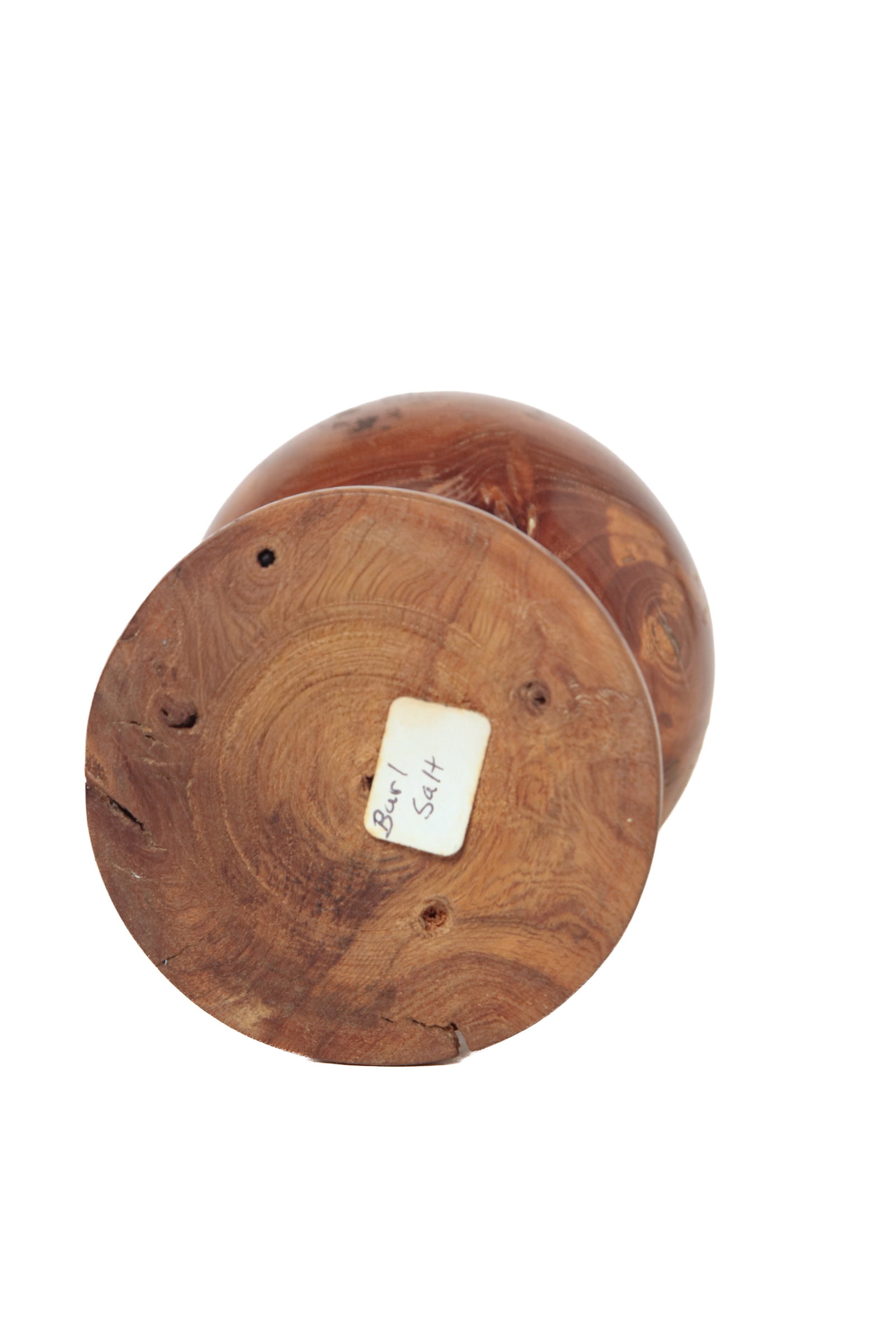 TURNED BURL FOOTED MASTER SALT. - 5