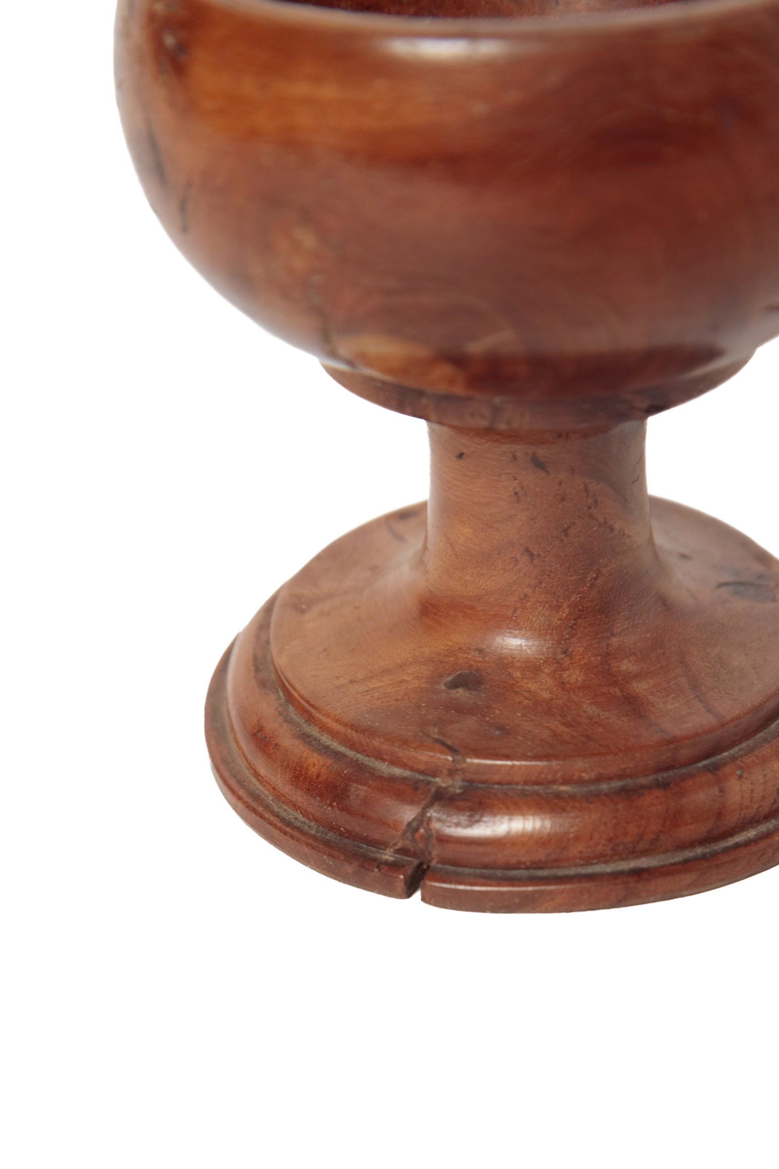 TURNED BURL FOOTED MASTER SALT. - 6